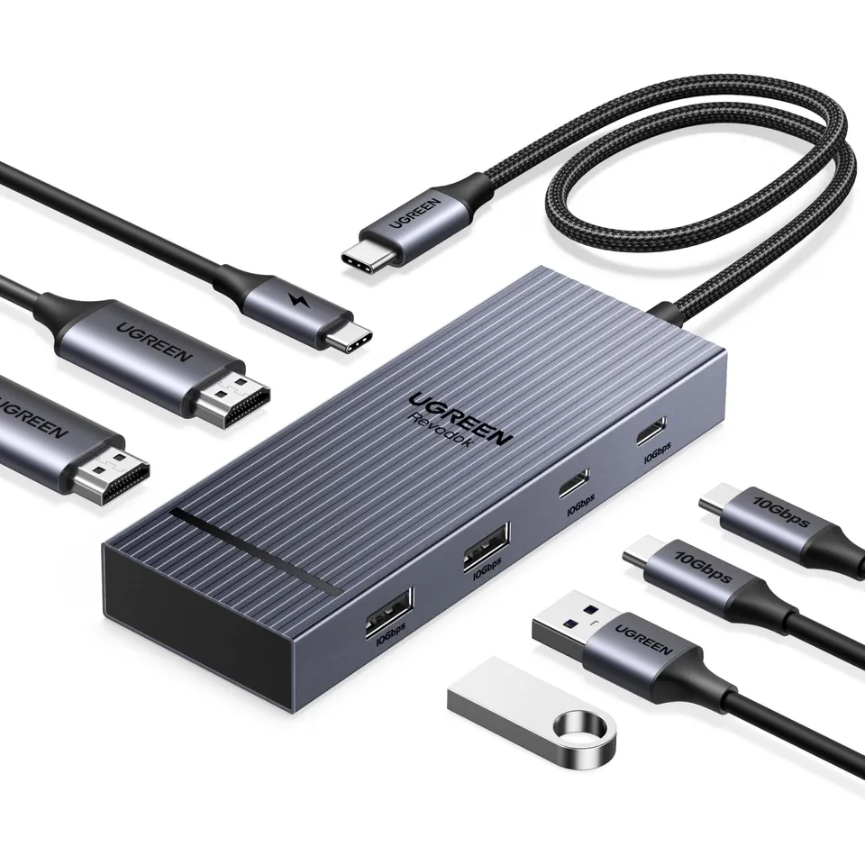 ugreen-revodok-pro-207-hub-usb-c-7-in-1-doppio-hdmi-4k60hz image 1