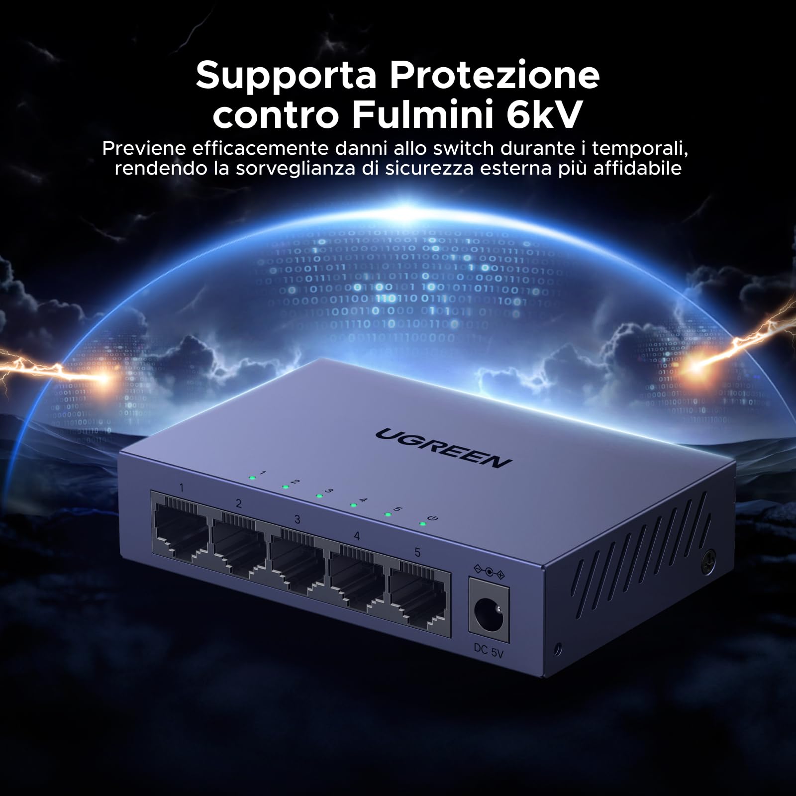ugreen-switch-di-rete-5-porte-gigabit-gestibile-1000mbps-metallo image 4