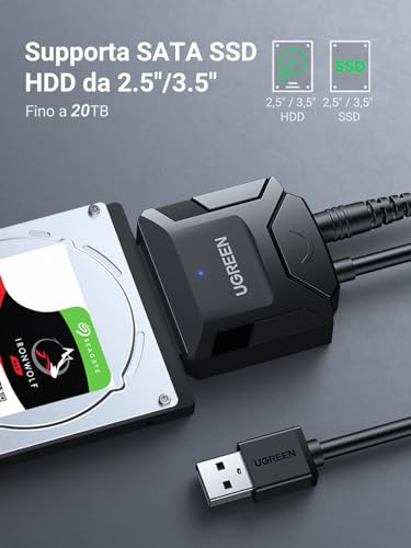 ugreen-adattatore-sata-a-usb-3-0-type-a-5gbps-con-alimentatore-12v-per-hdd-ssd-2 image 8