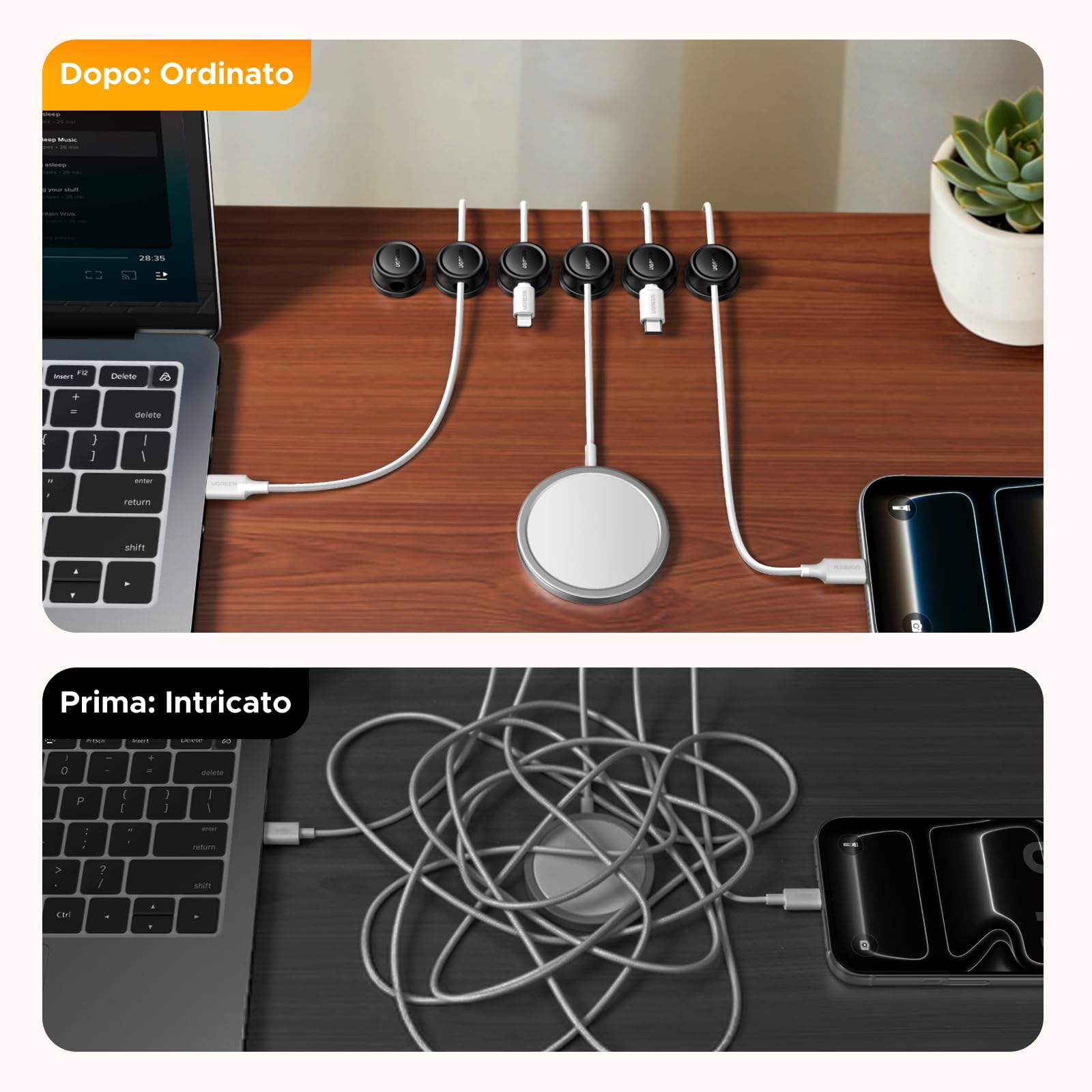 ugreen-organizer-cavi-magnetico-360-set-6-clip-autoadesive-nere-per-cavi-fino-a- image 4