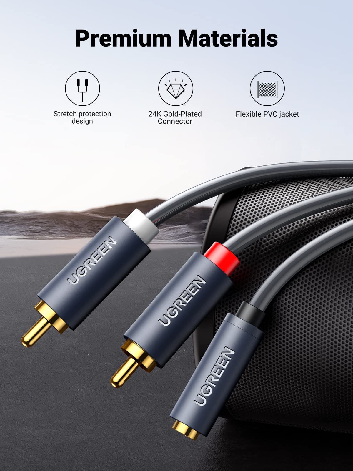 ugreen-cavo-adattatore-jack-femmina-3-5mm-a-2-rca-maschio-stereo image 6