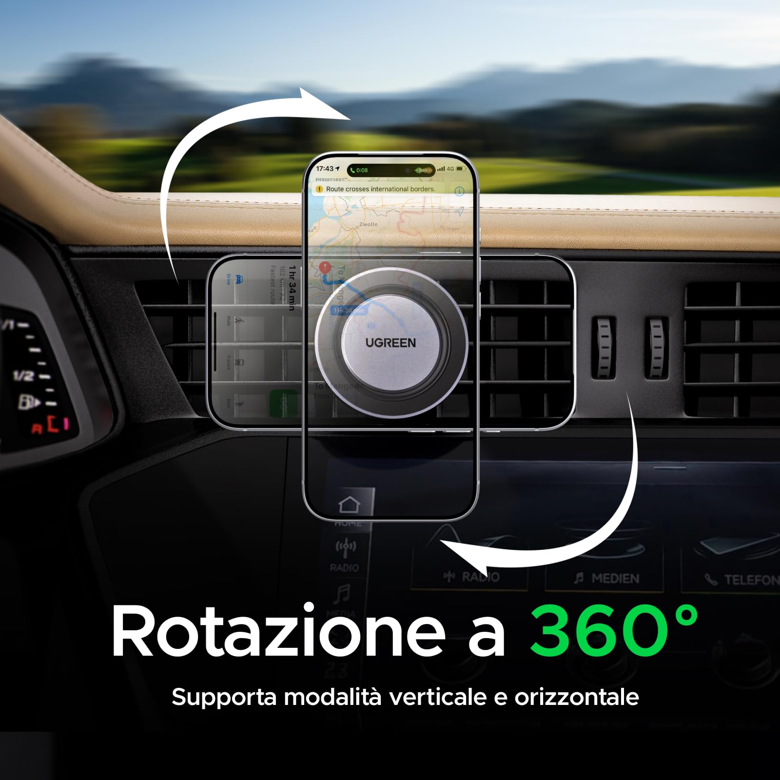 ugreen-supporto-telefono-auto-magnetico-magsafe-per-bocchetta-con-anello-n52-360 image 6