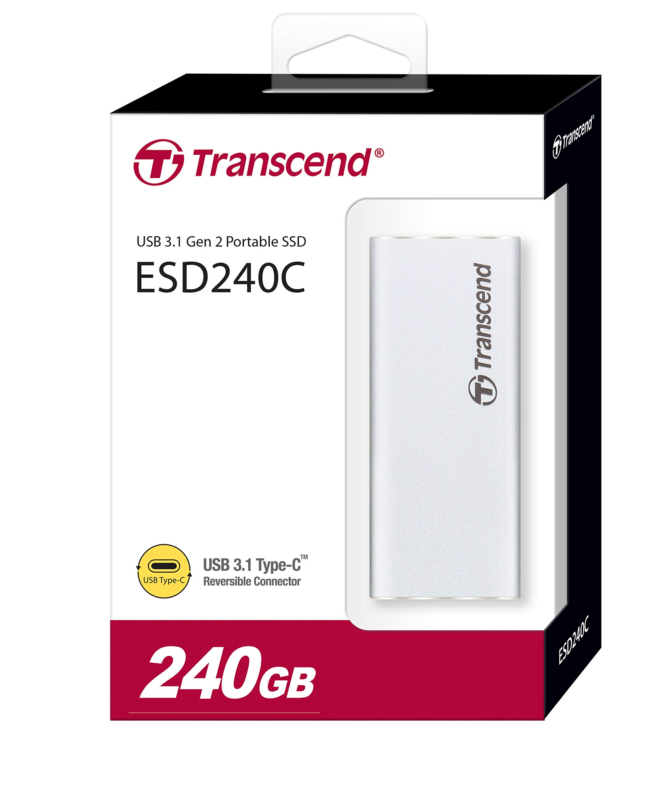 transcend-esd240c-240gb-ssd-portatile-usb-3-1-gen-2-type-c-bianco-fino-a-520-mb- image 2