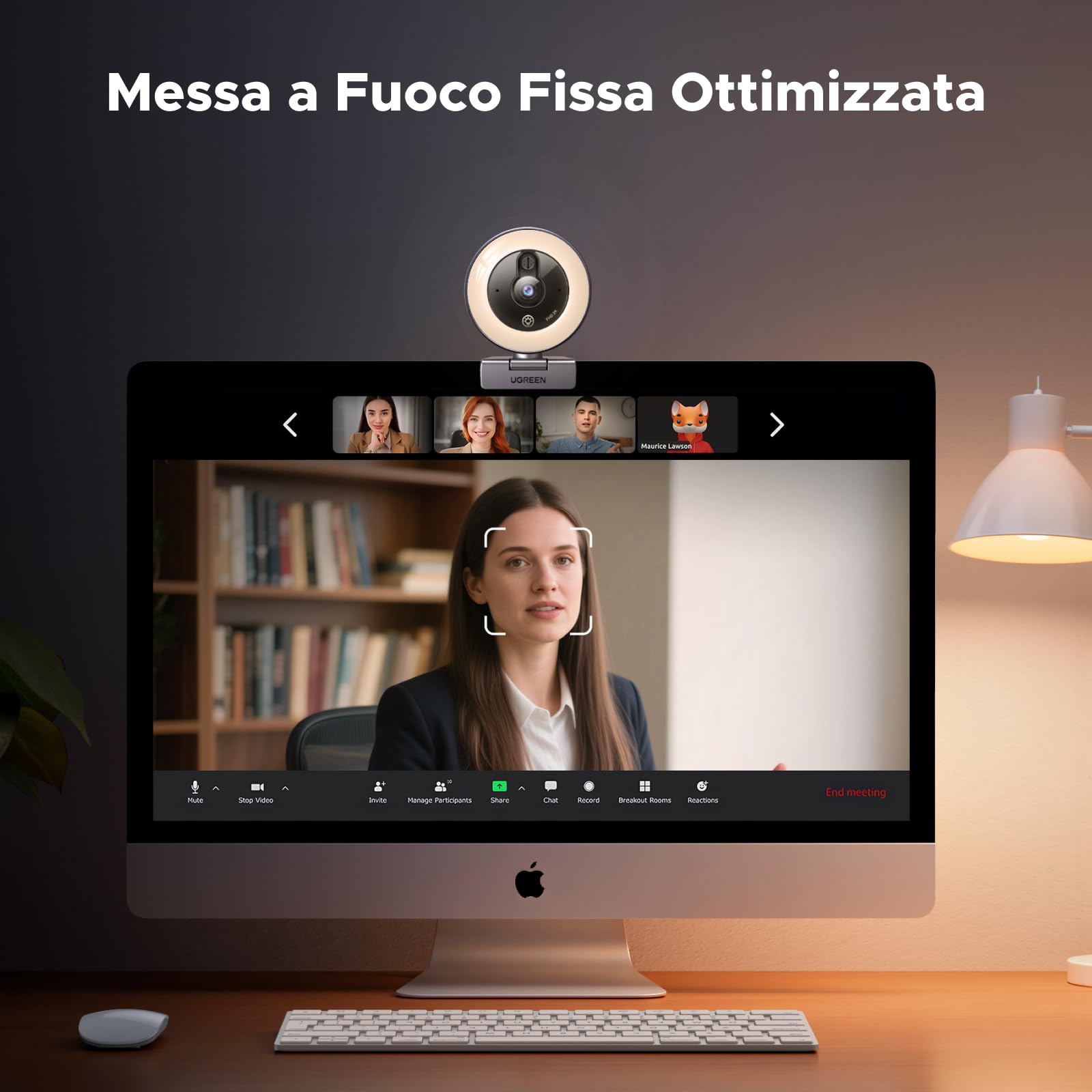 ugreen-webcam-2k-30fps-con-luce-led-e-doppio-microfono-usb-a-c image 3