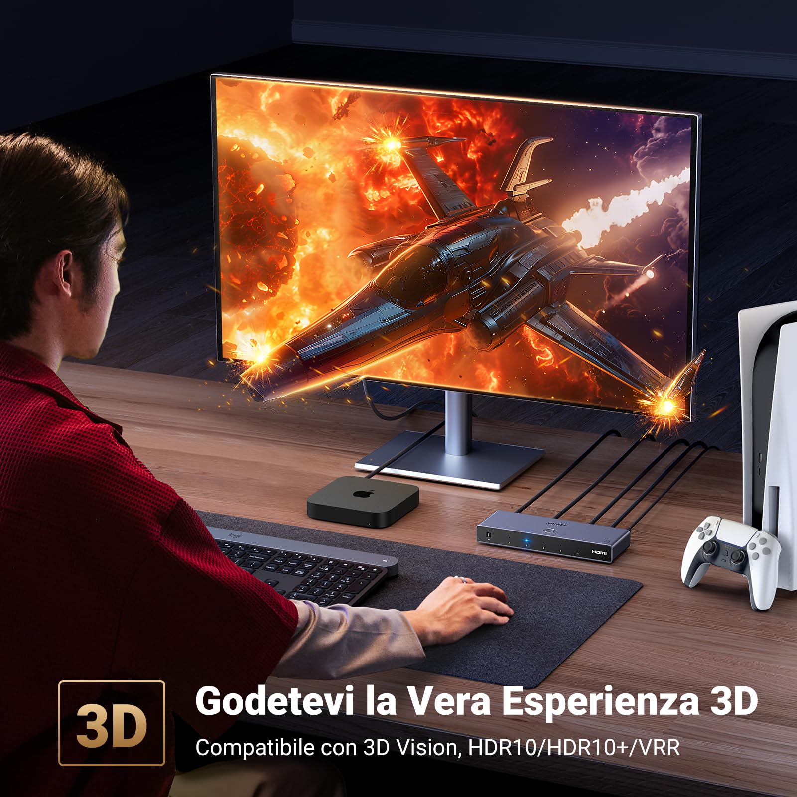 ugreen-switch-hdmi-2-1-8k-60hz-5-ingressi-1-uscita-con-telecomando image 4