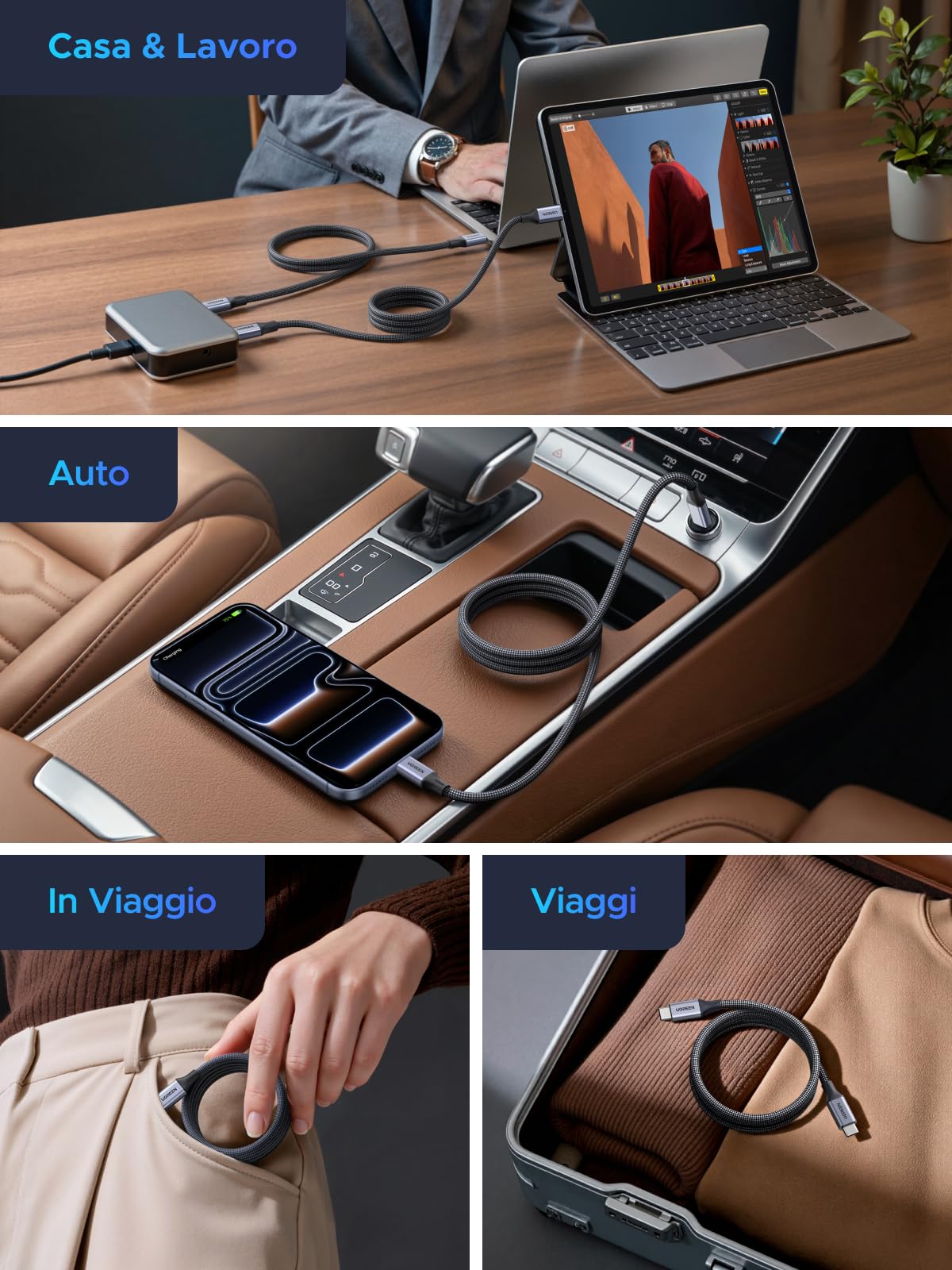 ugreen-cavo-usb-c-magnetico-240w-pd3-1-1m-ricarica-rapida-type-c-con-avvolgiment image 4