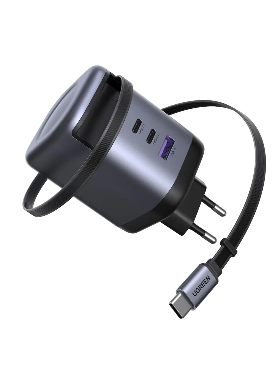 ugreen-nexode-100w-caricatore-gan-retrattile-4in1-3x-usb-c-usb-a image 1
