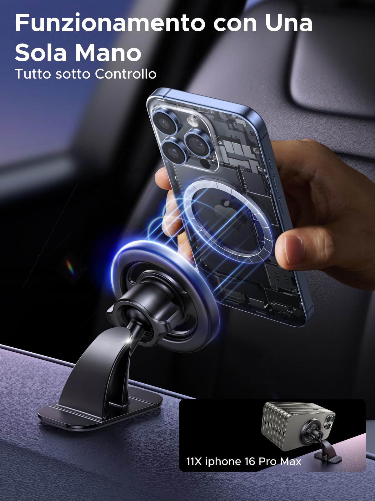 ugreen-supporto-telefono-auto-magsafe-2-in-1-gancio-adesivo-360 image 6