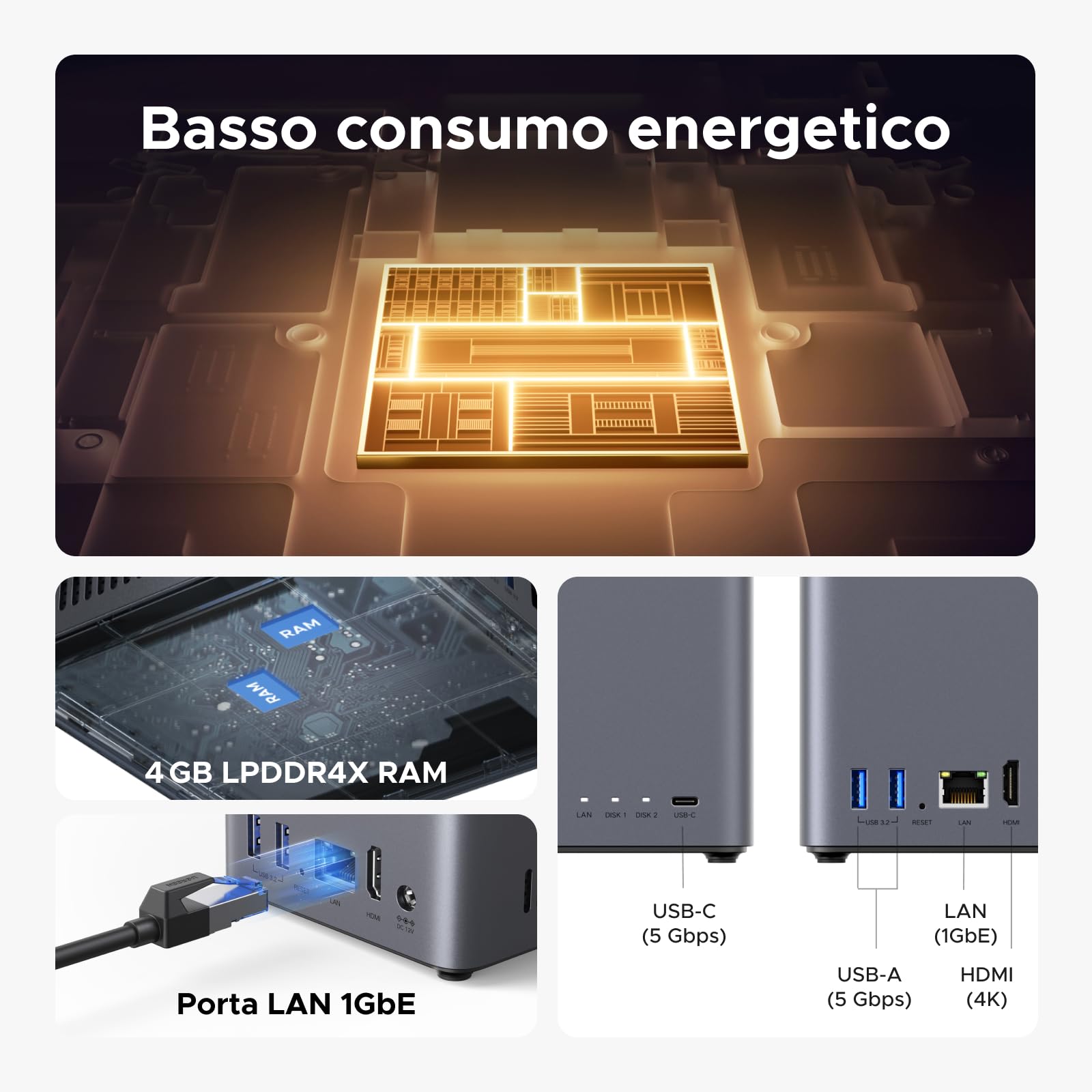 ugreen-nasync-dh2300-nas-2-vani-rk3576-8-core-4gb-senza-hdd image 7
