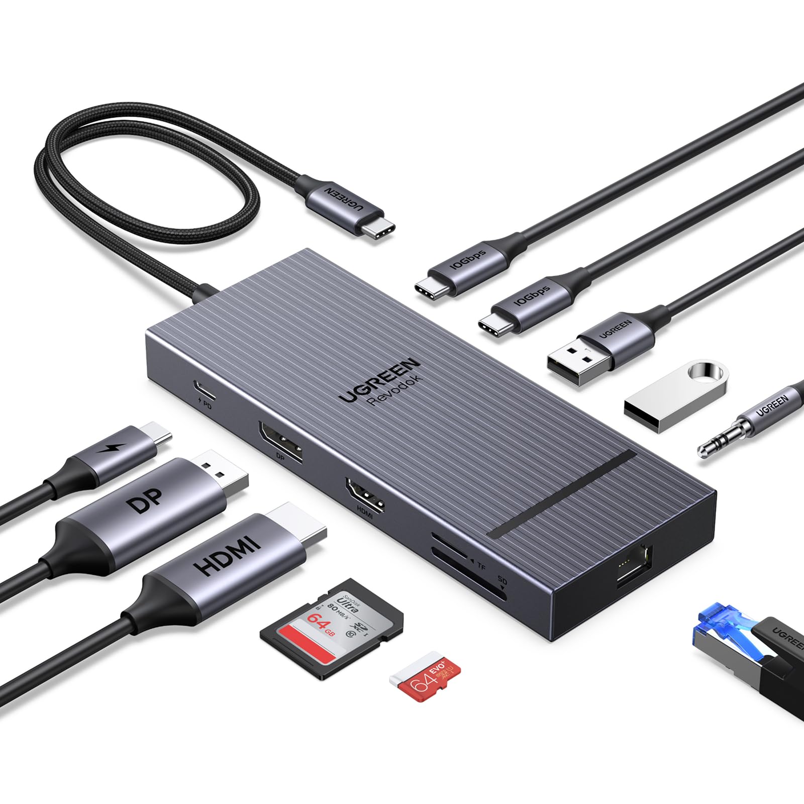 ugreen-revodok-pro-211-hub-usb-c-11-in-1-con-hdmi-4k60hz-e-displayport-4k120hz image 1