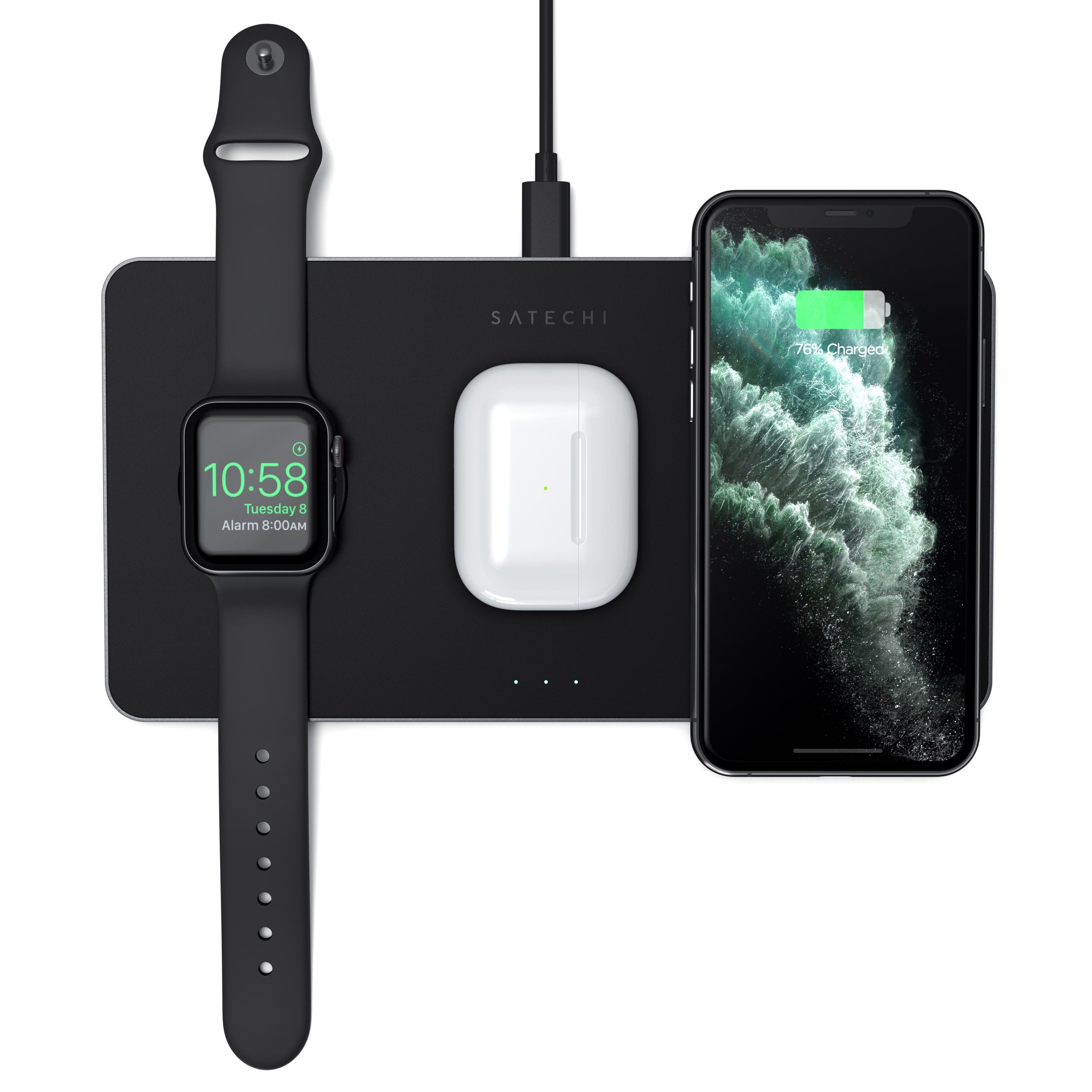 satechi-trio-wireless-charger-with-magnetic-pad-base-ricarica-3-in-1 image 1