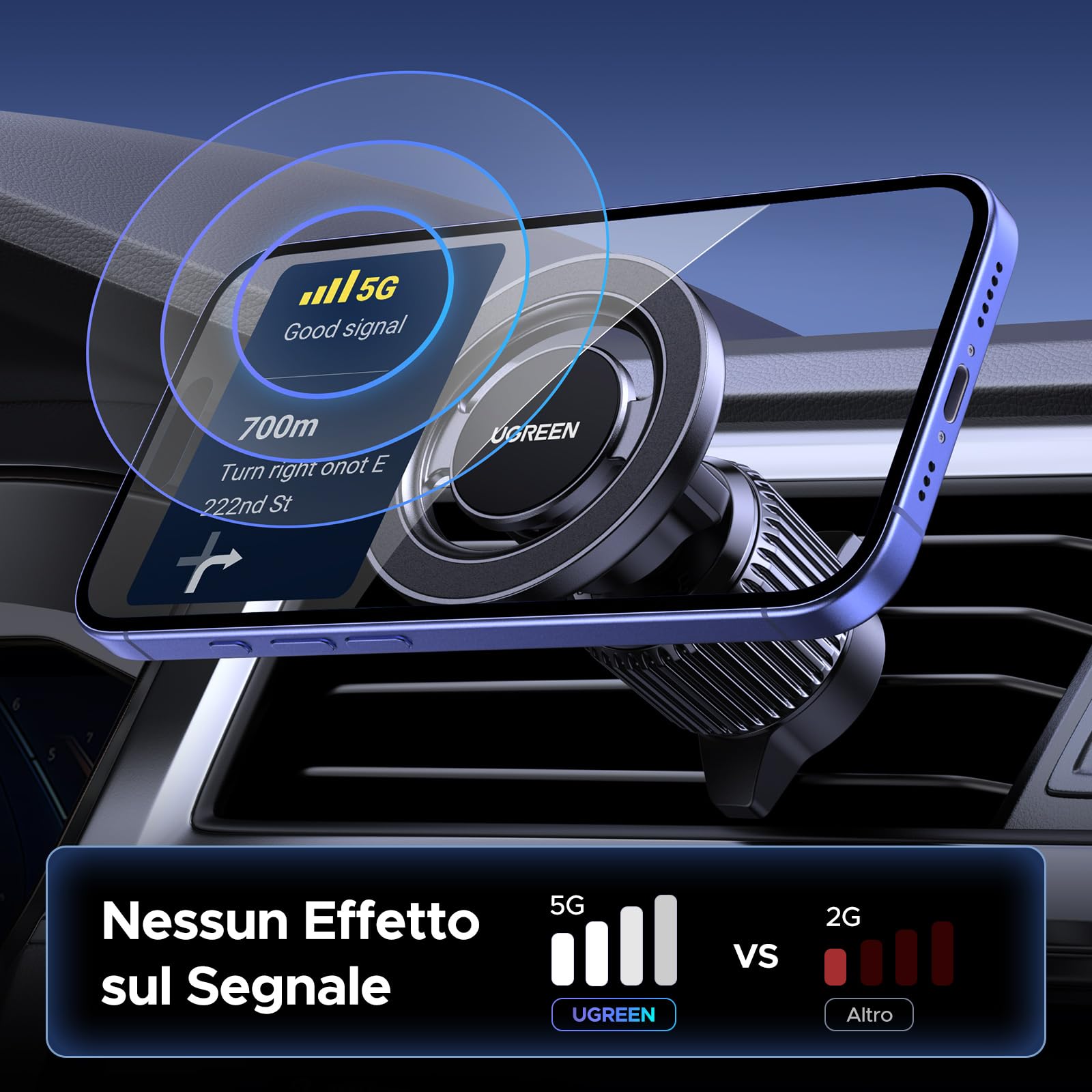 ugreen-supporto-magnetico-auto-magsafe-con-magneti-n52-nero image 8
