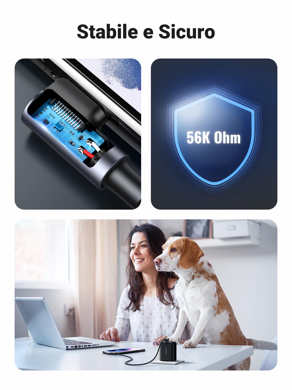 ugreen-cavo-usb-a-a-usb-c-90-gradi-3a-qc3-0-nylon-0-5m-480mbps image 7