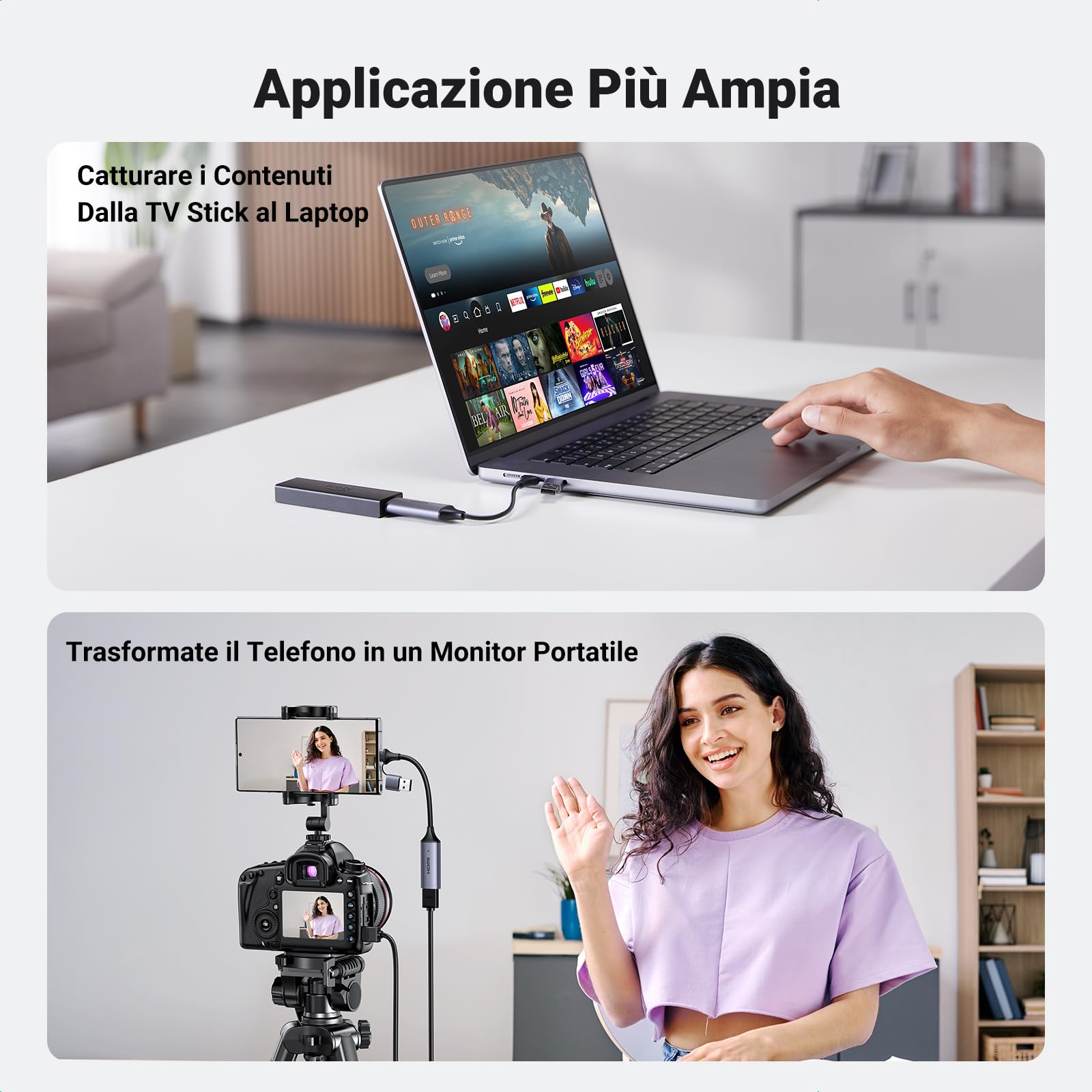 ugreen-scheda-di-acquisizione-video-hdmi-4k60hz-a-usb-c-registrazione-1080p30 image 6