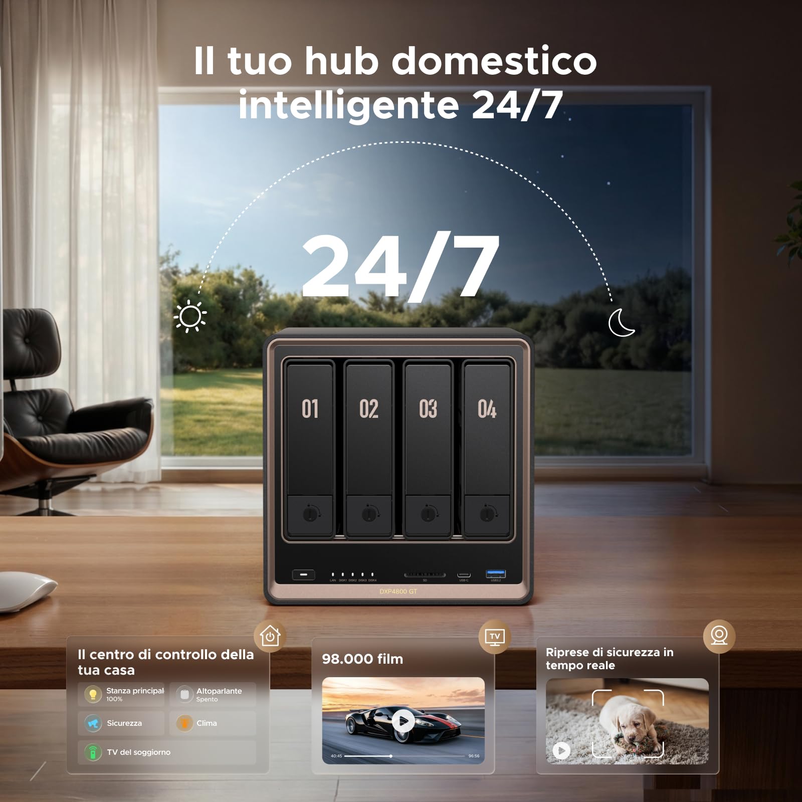 ugreen-nasync-dxp4800-gt-nas-4-vani-diskless-ryzen-r2514-2x-10gbe-8gb-ddr4-hdmi- image 3