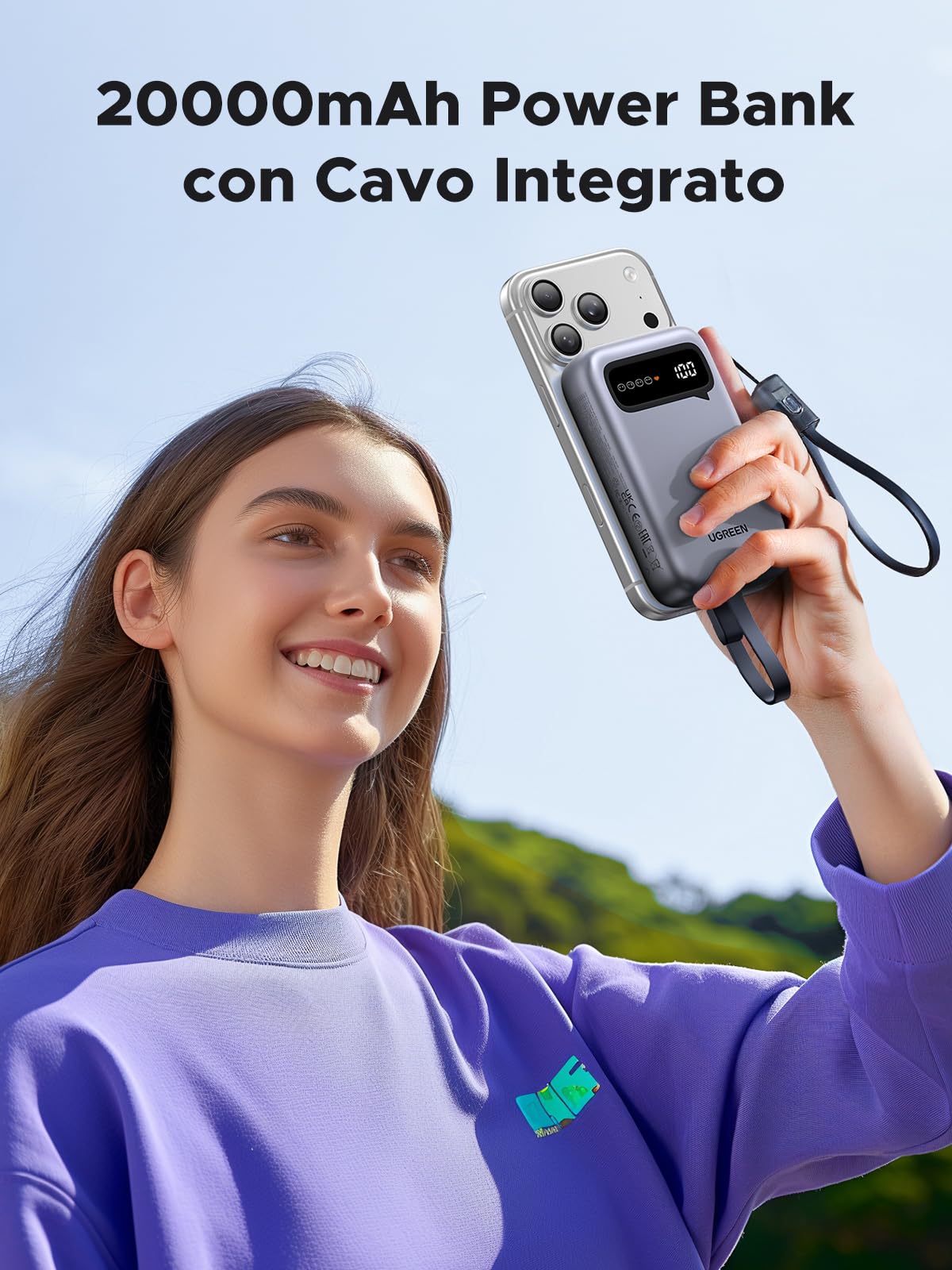 ugreen-zapix-22-5w-power-bank-20000mah-usb-c-con-2-cavi image 8