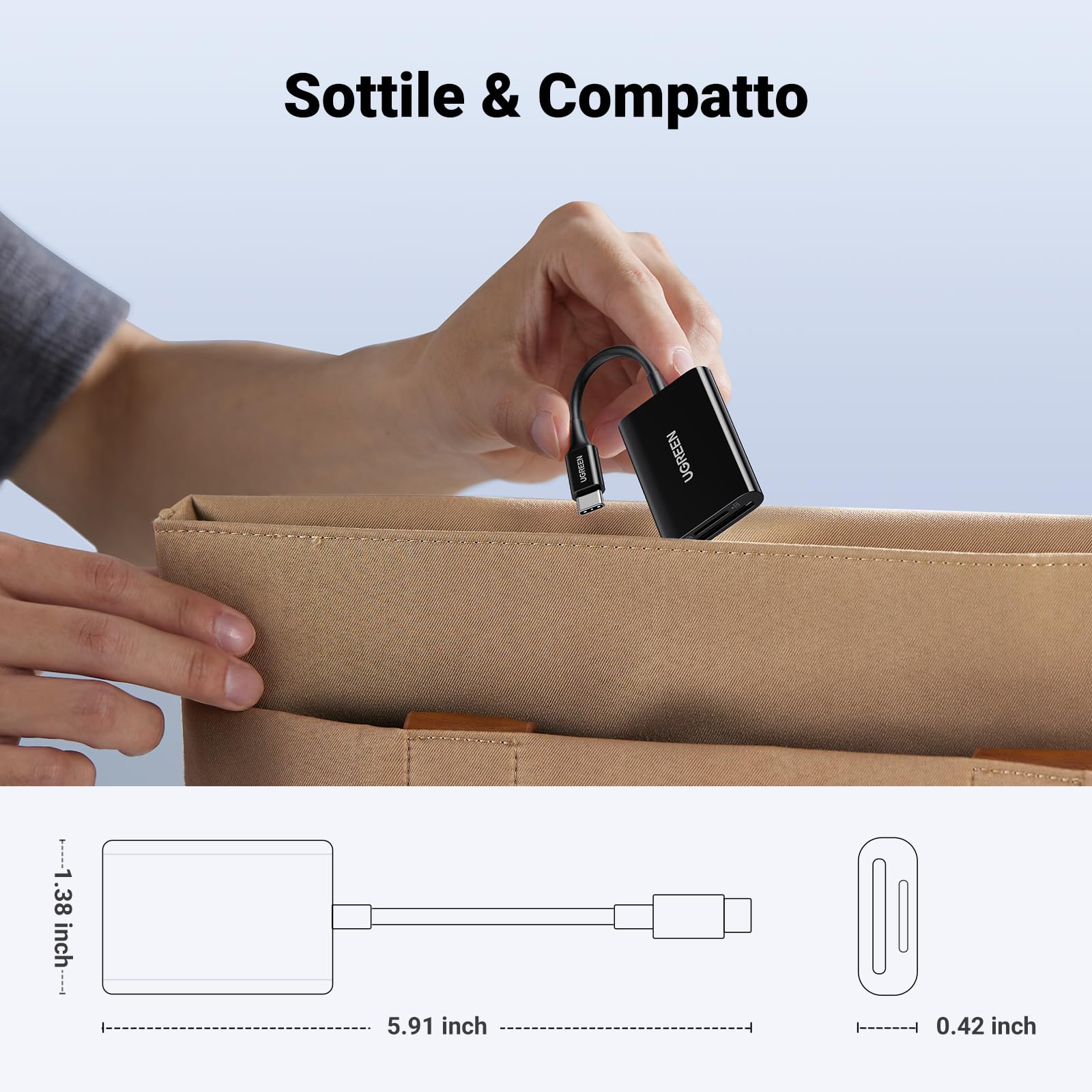 ugreen-lettore-di-schede-sd-tf-usb-c-doppio-slot-usb-3-0-nero image 8