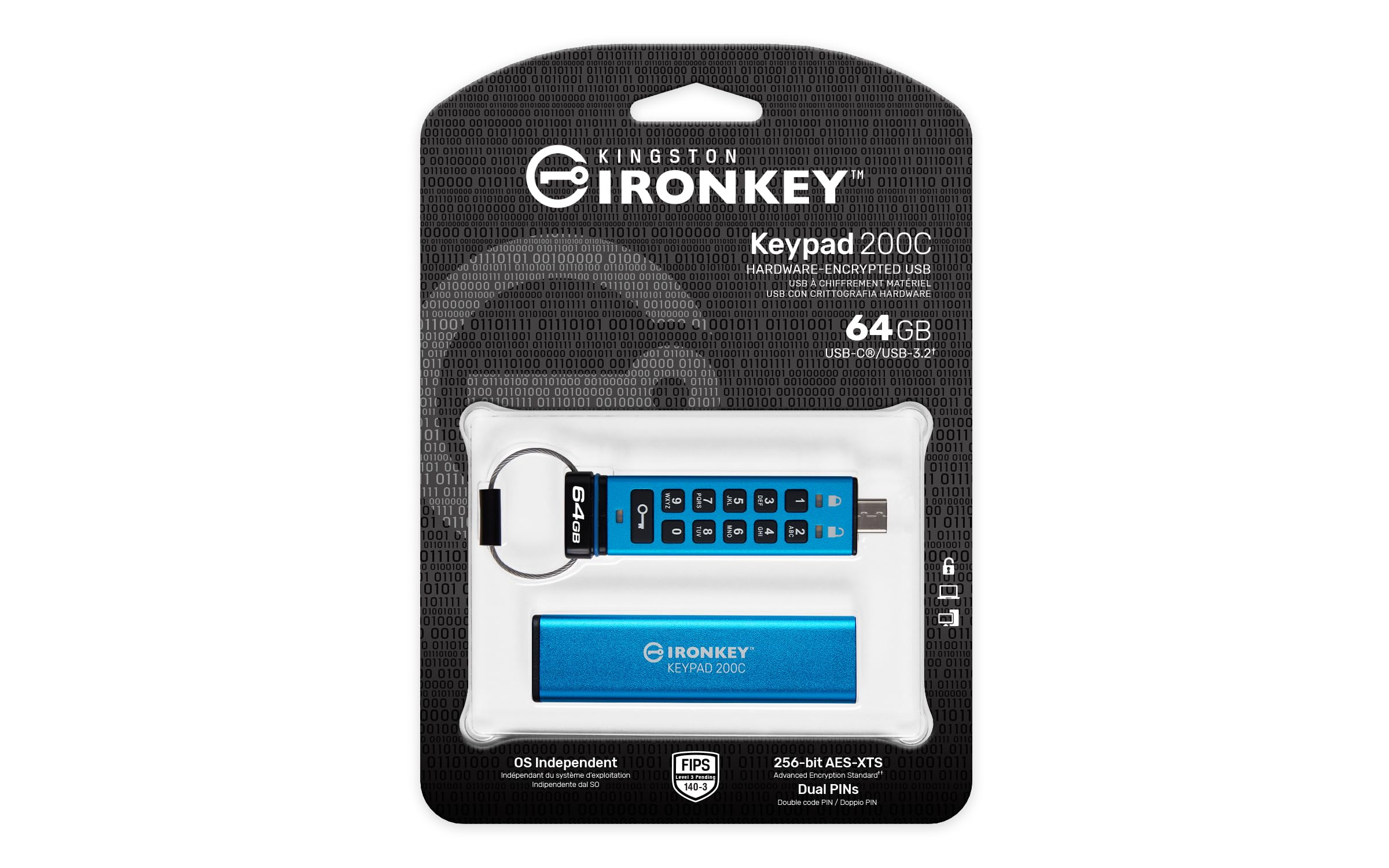 kingston-ironkey-keypad-200c-64gb-usb-c-drive-flash-crittografata-xts-aes-256-bi image 4