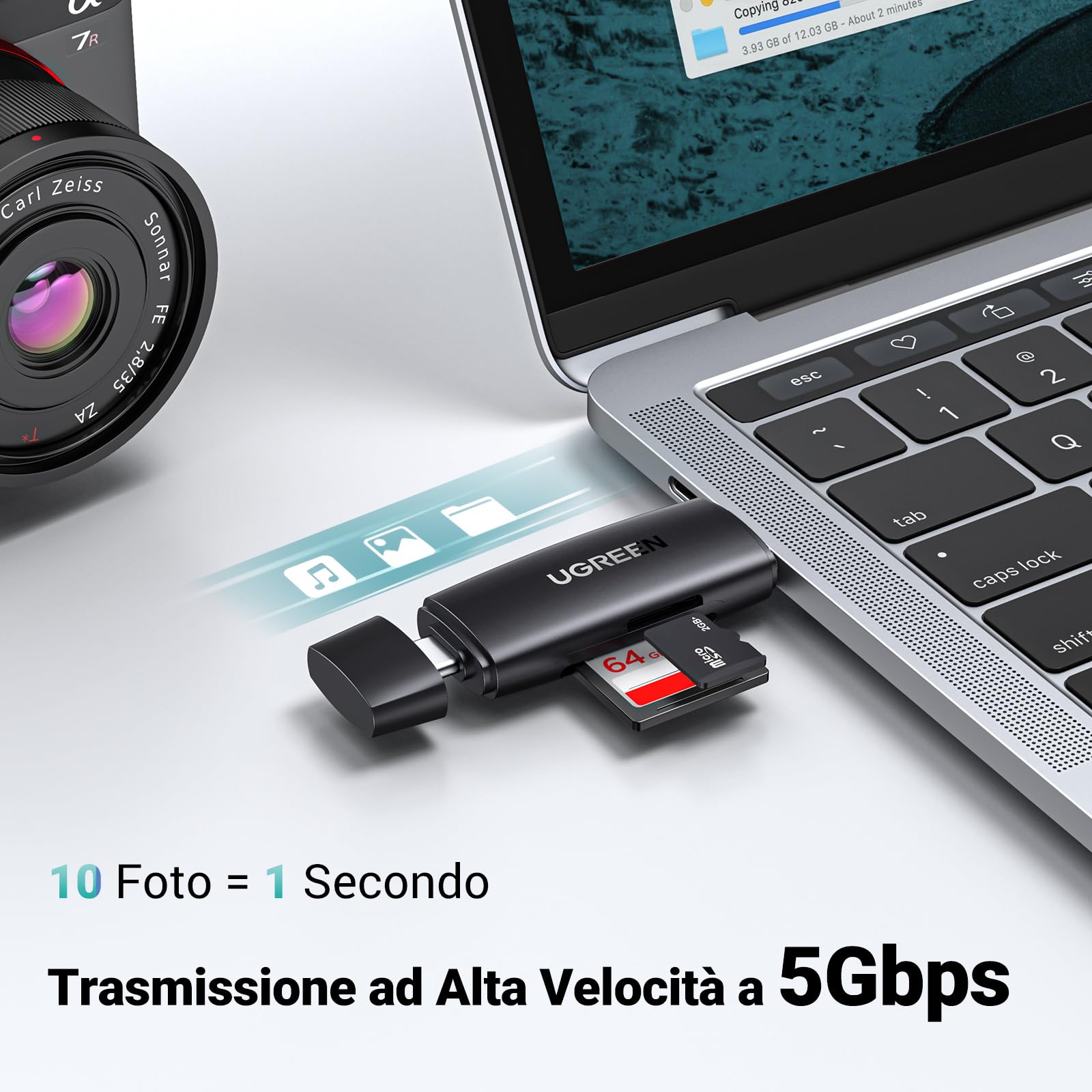 ugreen-lettore-schede-sd-tf-2-in-1-usb-c-usb-3-0-5gbps-otg image 3