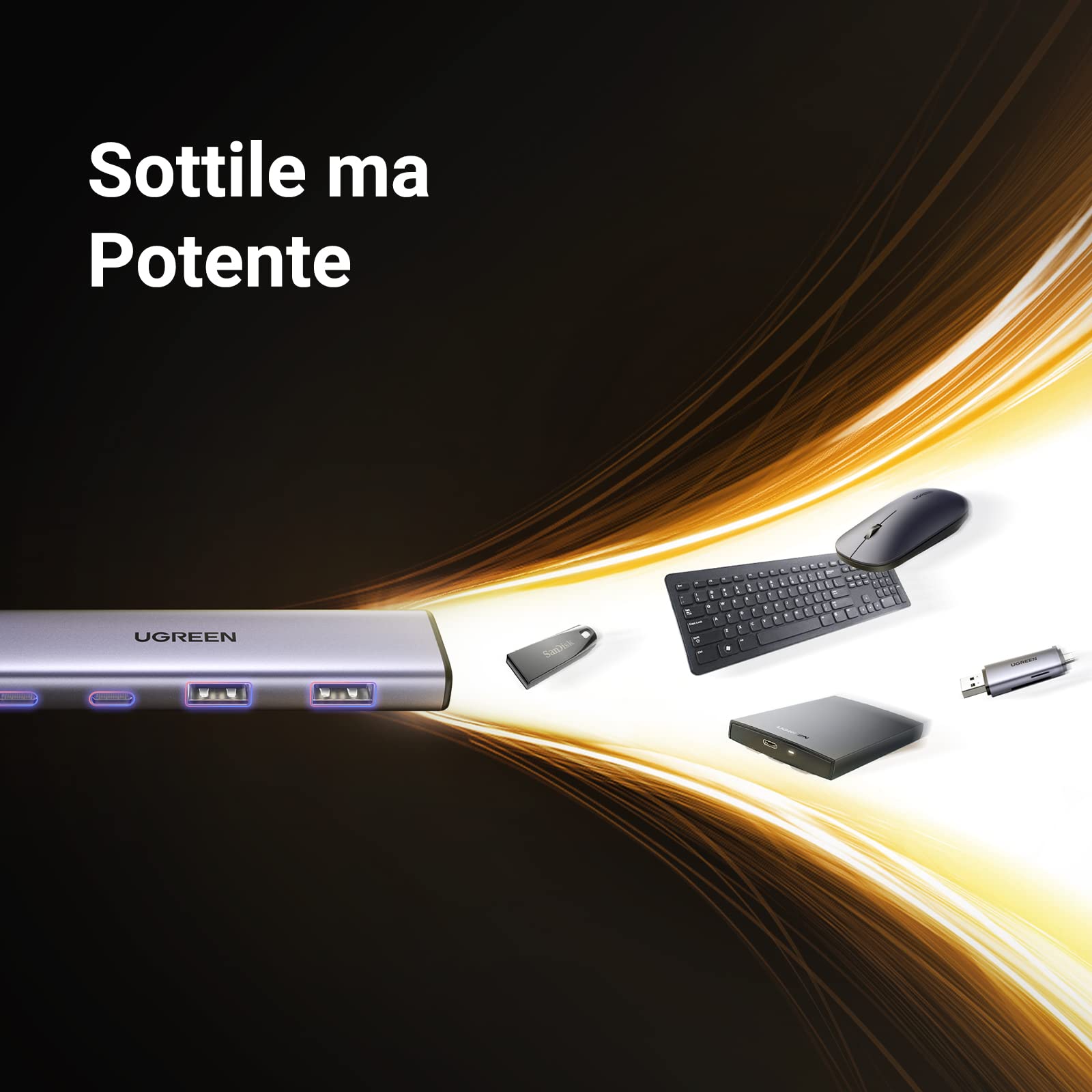 ugreen-hub-usb-c-a-4-porte-5gbps-con-2x-usb-c-2x-usb-a-in-alluminio image 7