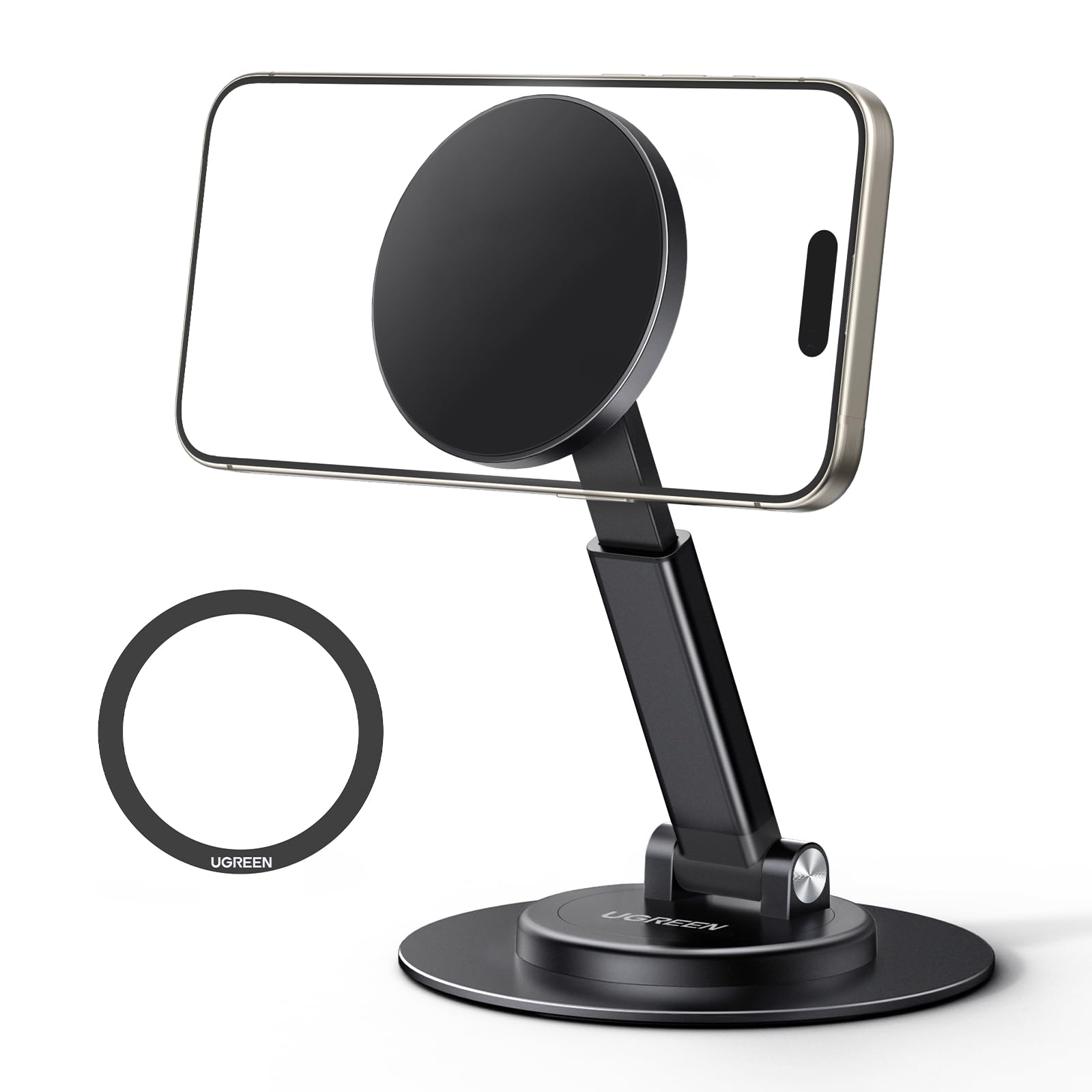 ugreen-supporto-magnetico-iphone-da-tavolo-girevole-nero image 1