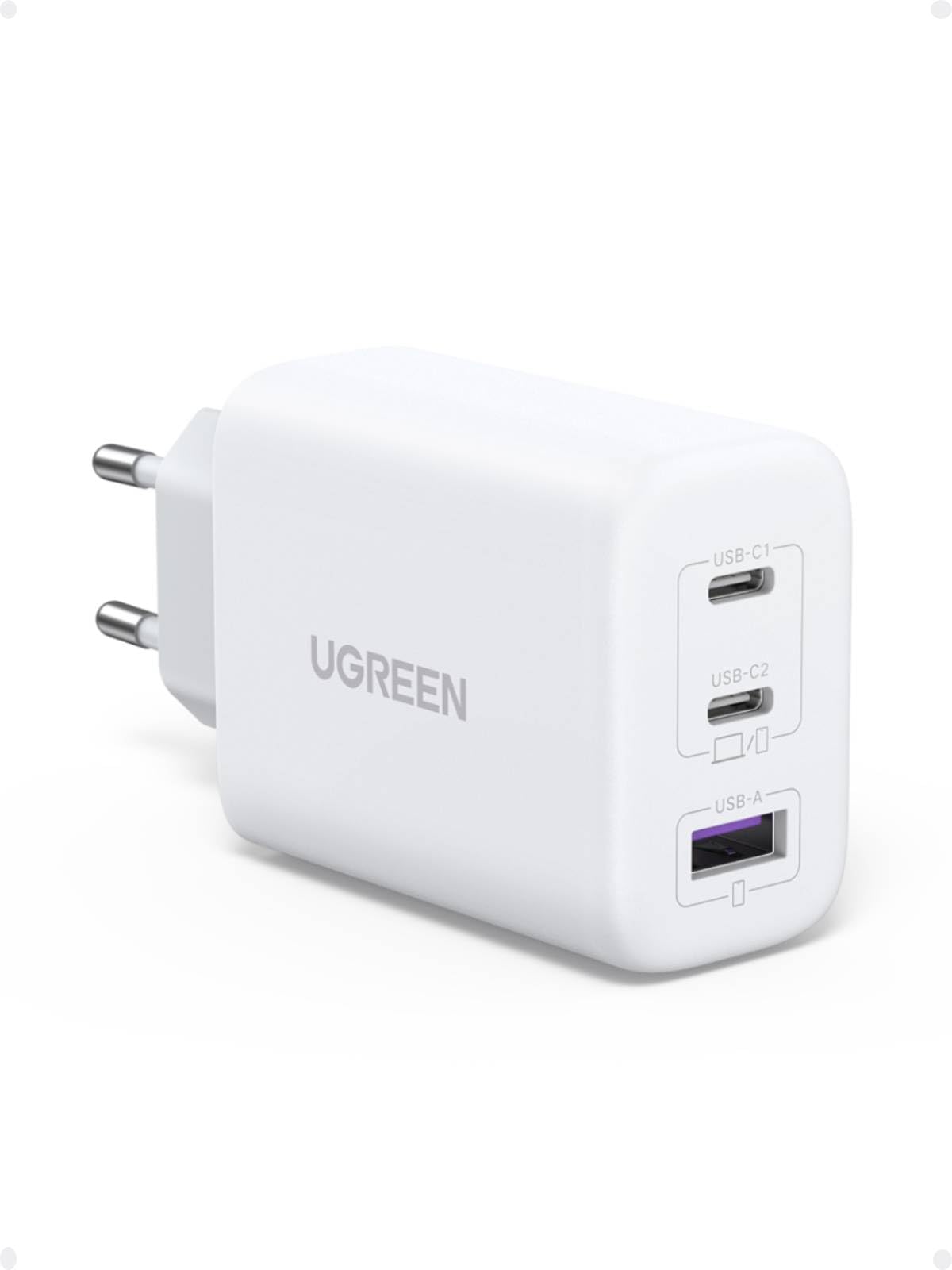 ugreen-zapix-caricatore-usb-c-gan-65w-3-porte-2c-1a-pd-3-0-pps-bianco image 1