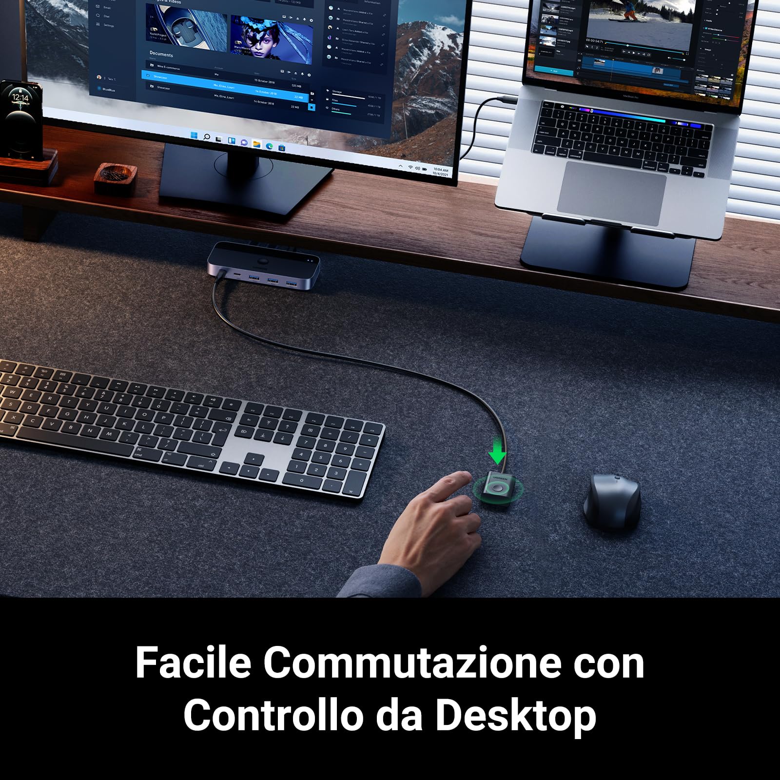 ugreen-switch-usb-c-kvm-4-porte-2-ingressi-4-uscite-con-controller image 7
