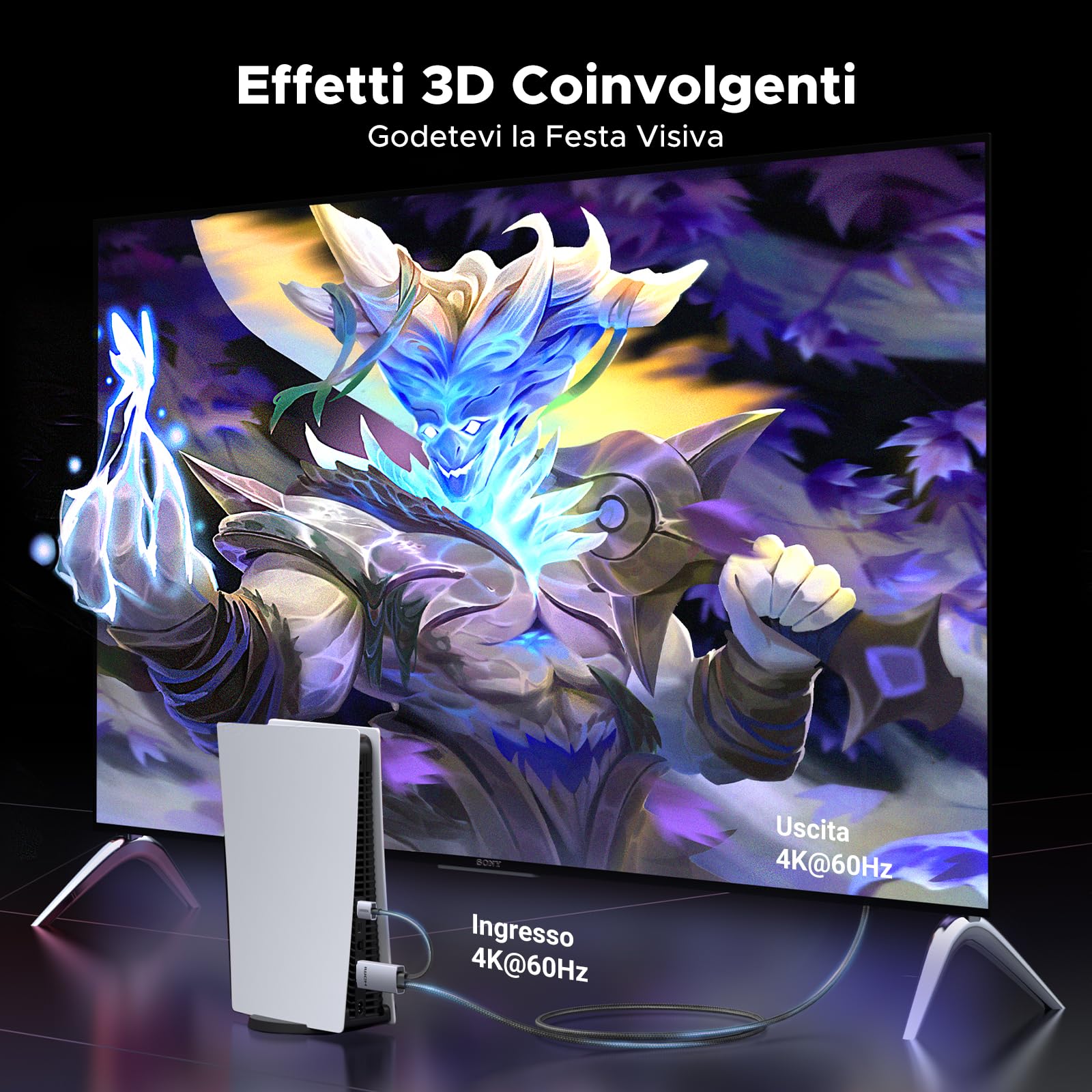ugreen-cavo-hdmi-a-displayport-4k-60hz-2m-con-alimentazione-usb-a image 4