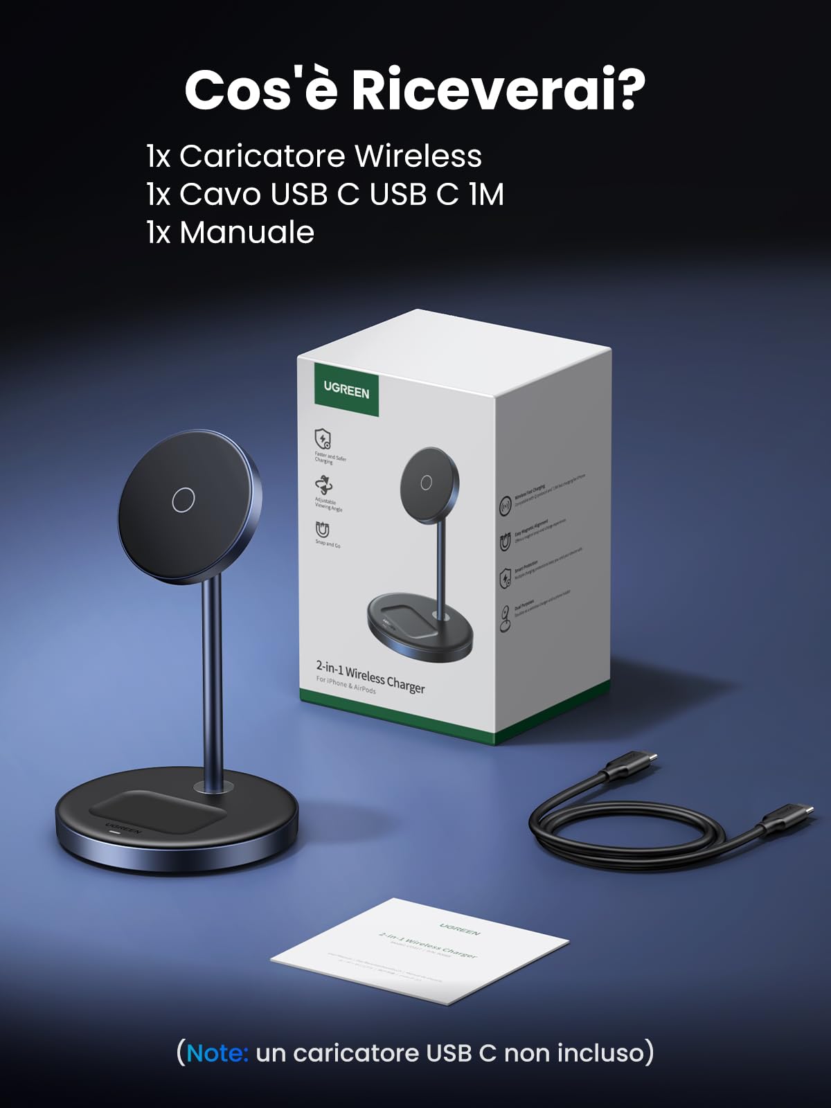 ugreen-zapix-stazione-di-ricarica-wireless-magsafe-2-in-1-per-iphone-e-airpods image 7