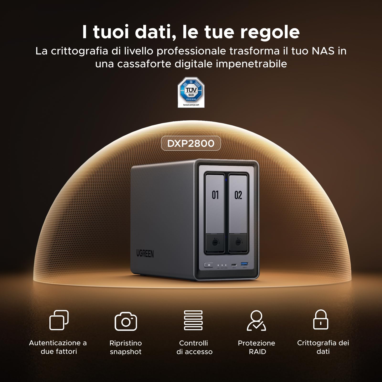 ugreen-nasync-dxp2800-nas-2-vani-intel-n100-2-5gbe-8gb-ddr5-senza-hdd image 6
