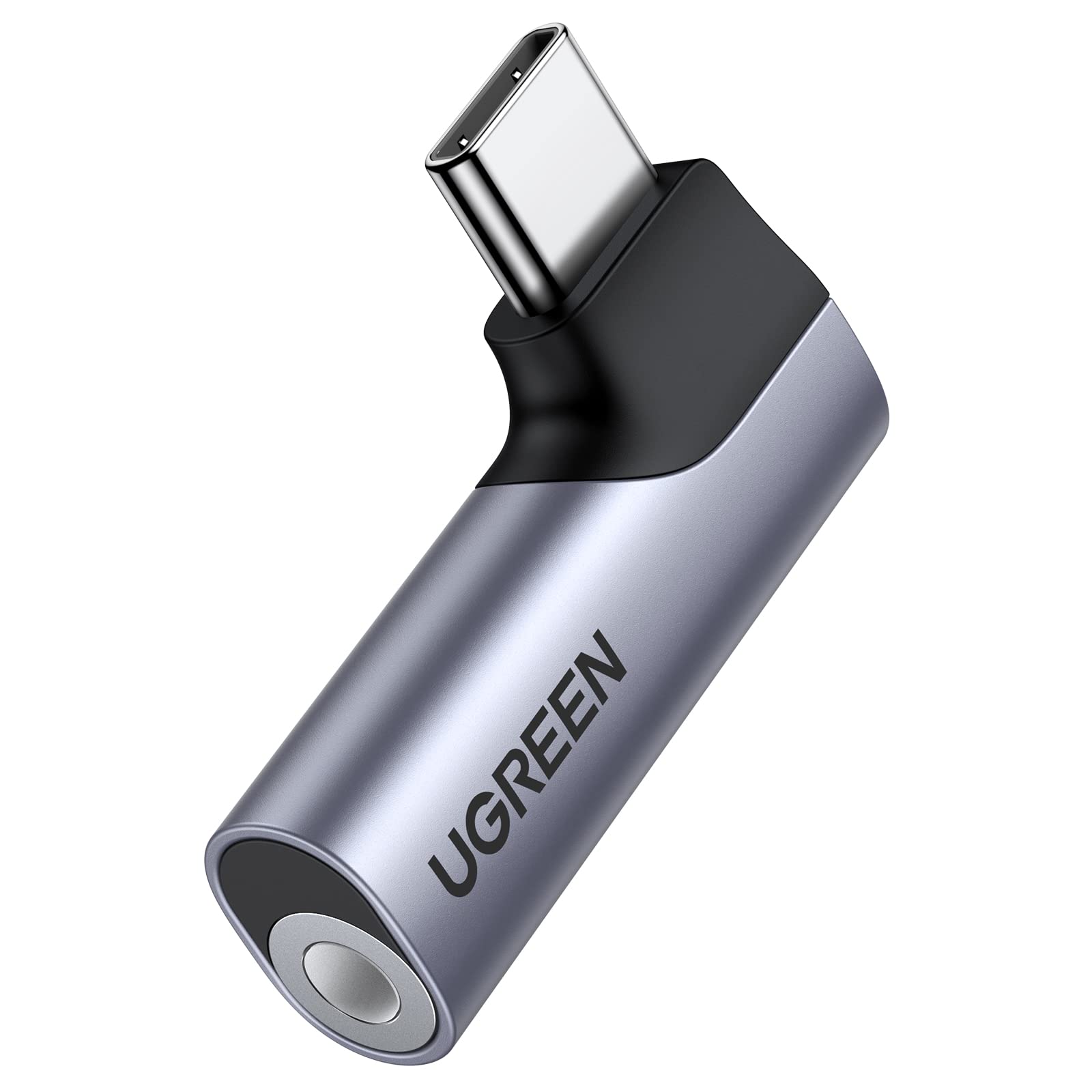 ugreen-adattatore-usb-c-a-jack-3-5mm-90-gradi-gray-con-dac-hifi image 1