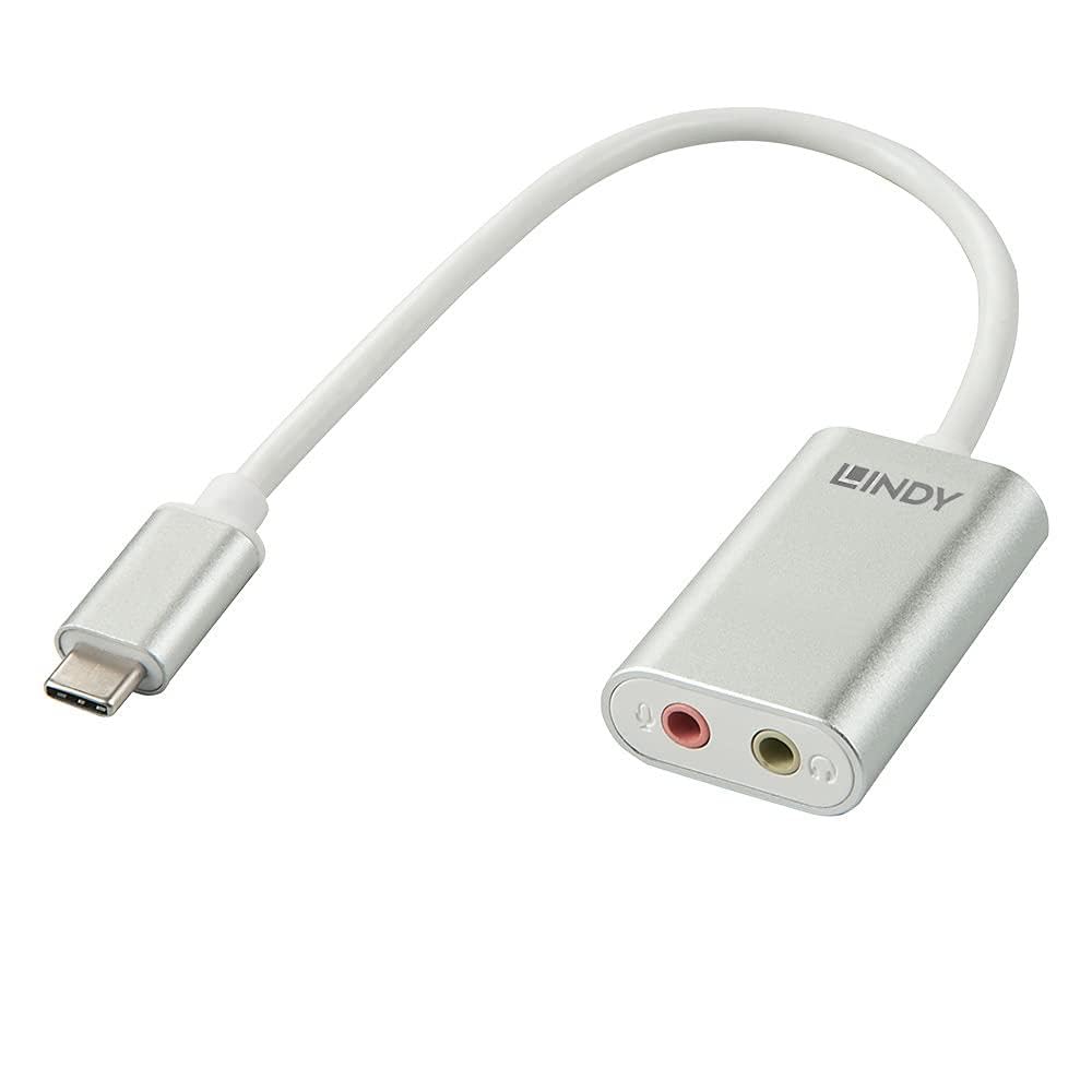 lindy-42711-adattatore-usb-c-a-2x-jack-3-5mm-bianco-per-cuffie-e-microfono image 2