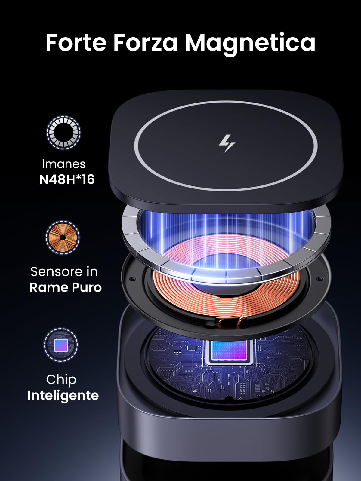 ugreen-magflow-caricatore-wireless-magnetico-2-in-1-magsafe-iphone-airpods-con-u image 6