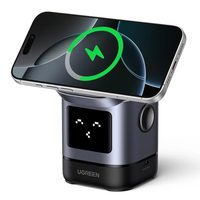 ugreen-uno-stazione-ricarica-wireless-magnetica-qi2-15w-2-in-1-per-iphone-e-airp image 1