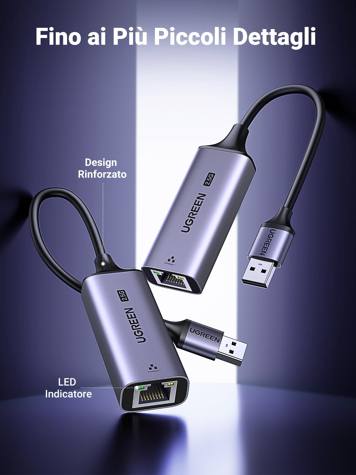 ugreen-adattatore-ethernet-usb-a-rj45-2-5g-2500-mbps-alluminio image 8