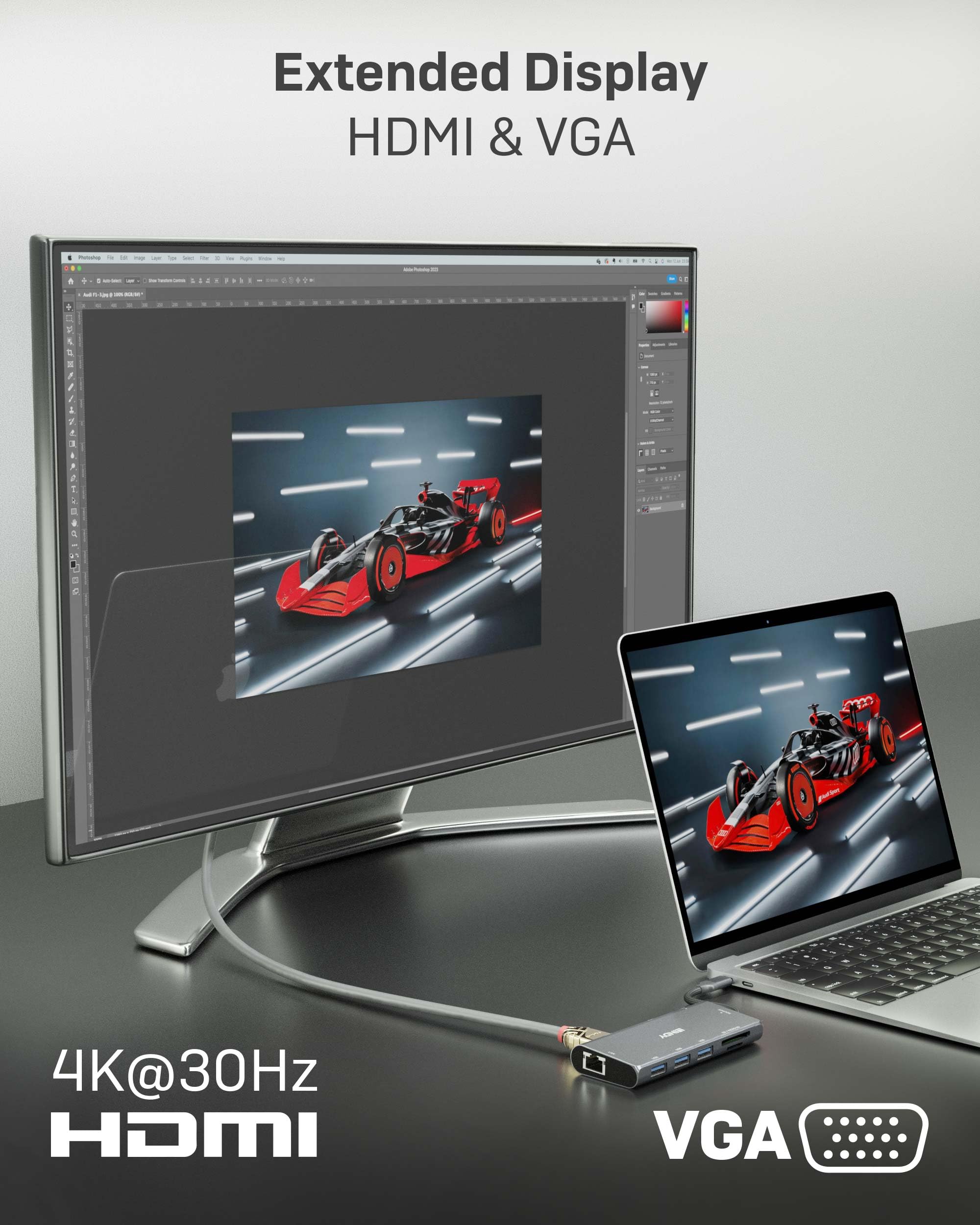 lindy-mini-docking-station-usb-c-con-hdmi-4k-vga-ethernet-e-power-delivery-100w image 4