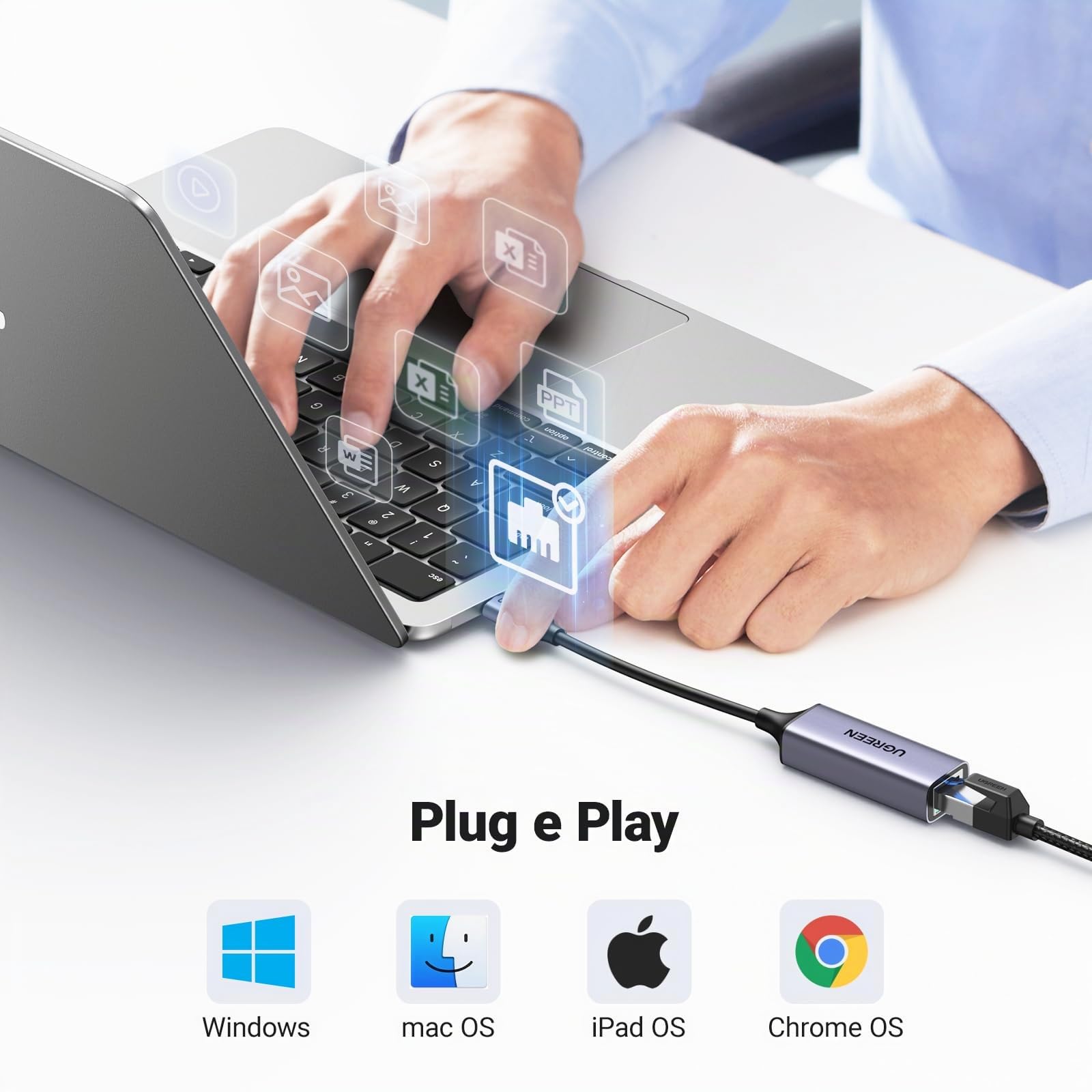 ugreen-adattatore-ethernet-usb-c-gigabit-1000mbps-in-alluminio image 5
