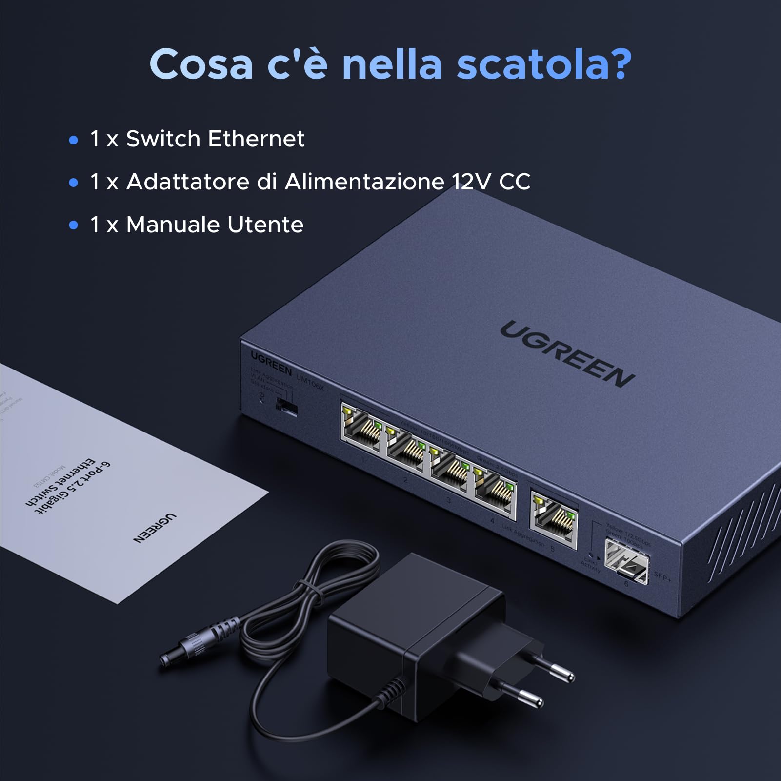 ugreen-switch-ethernet-2-5g-a-6-porte-5x2-5g-1x10g-sfp image 8