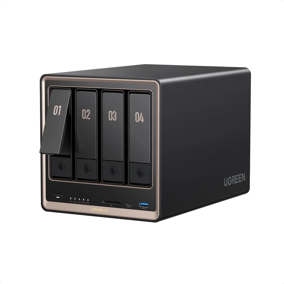 ugreen-nasync-dxp4800-gt-nas-4-vani-diskless-ryzen-r2514-2x-10gbe-8gb-ddr4-hdmi- image 1