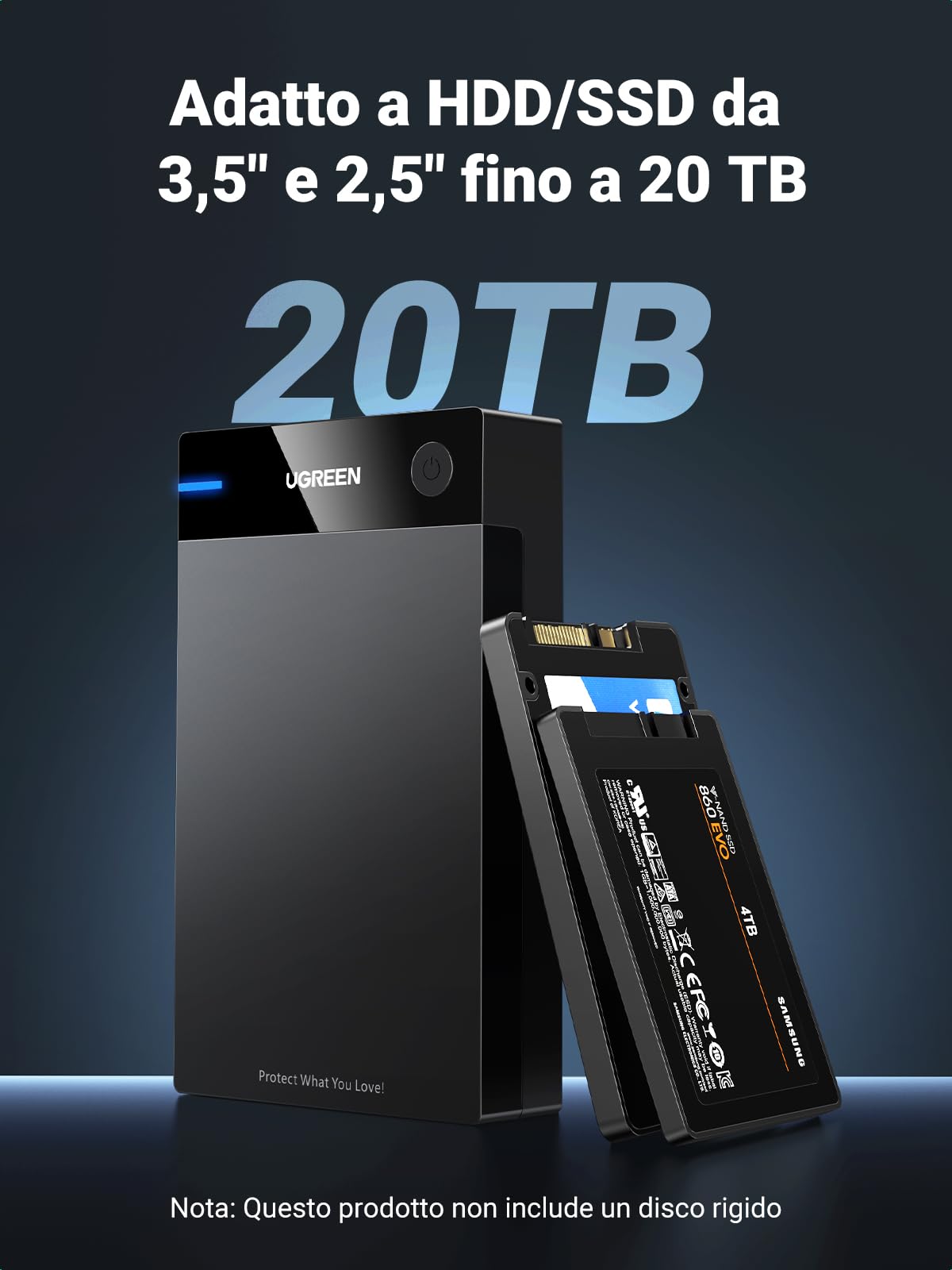 ugreen-case-esterno-3-5-usb-3-0-uasp-5gbps-per-hdd-ssd-sata-fino-a-20tb-con-alim image 2