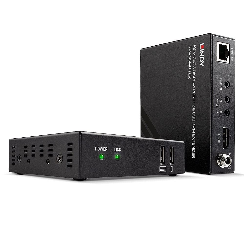 lindy-extender-kvm-displayport-1-2-cat-6-usb-ir-trasmettitore-e-ricevitore image 1