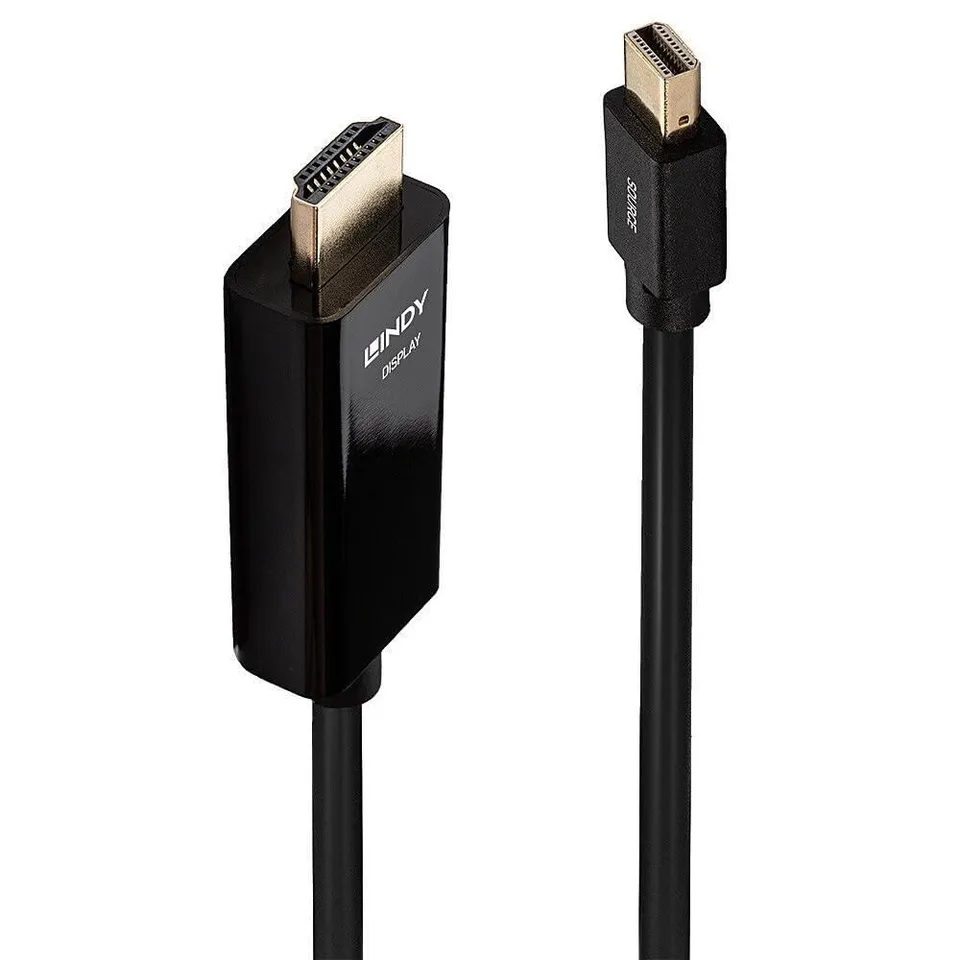 lindy-cavo-mini-displayport-a-hdmi-4k30-2-m-black-line image 1