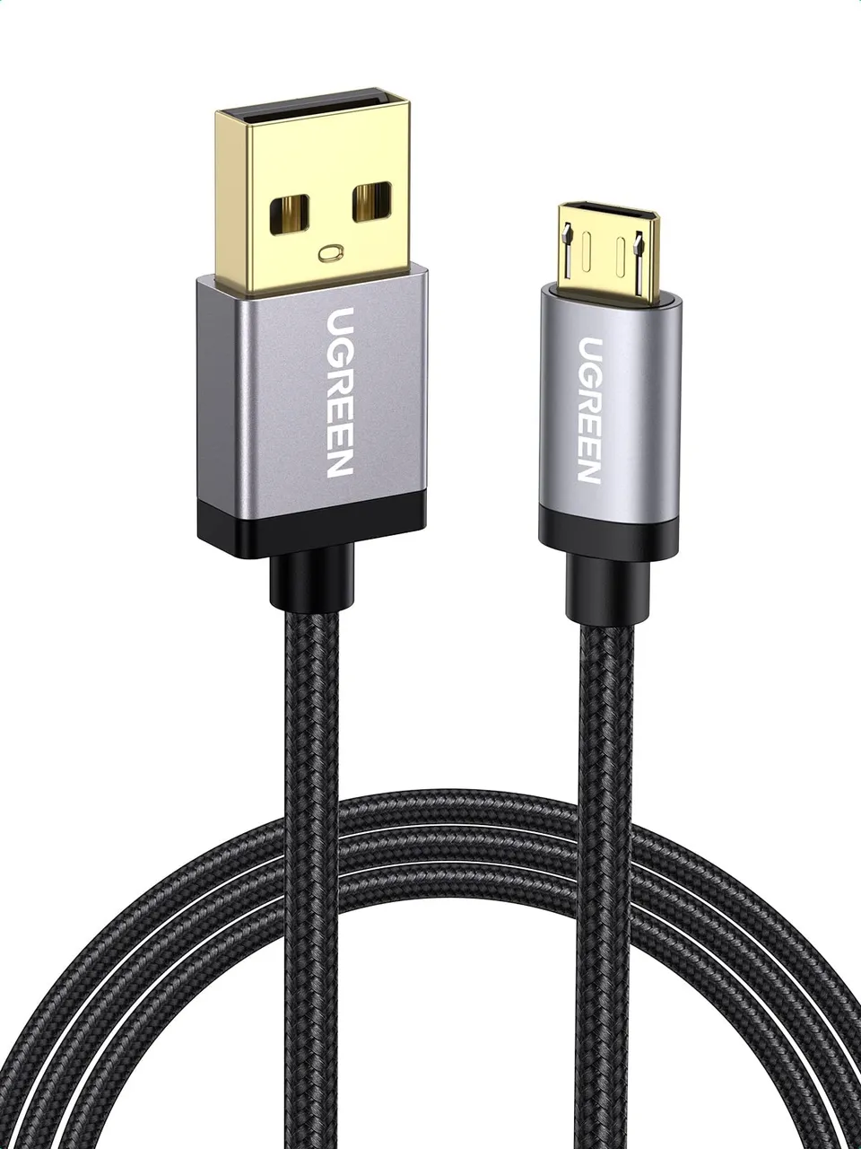 ugreen-cavo-micro-usb-nylon-qc3-0-18w-ricarica-rapida-1m image 1