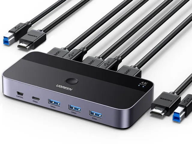ugreen-switch-kvm-hdmi-4k-60hz-2x1-con-usb-3-0-5gbps-controller image 1