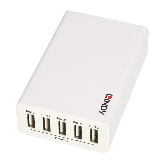 lindy-alimentatore-usb-desktop-5-porte-40w-per-ricarica-multipla image 1