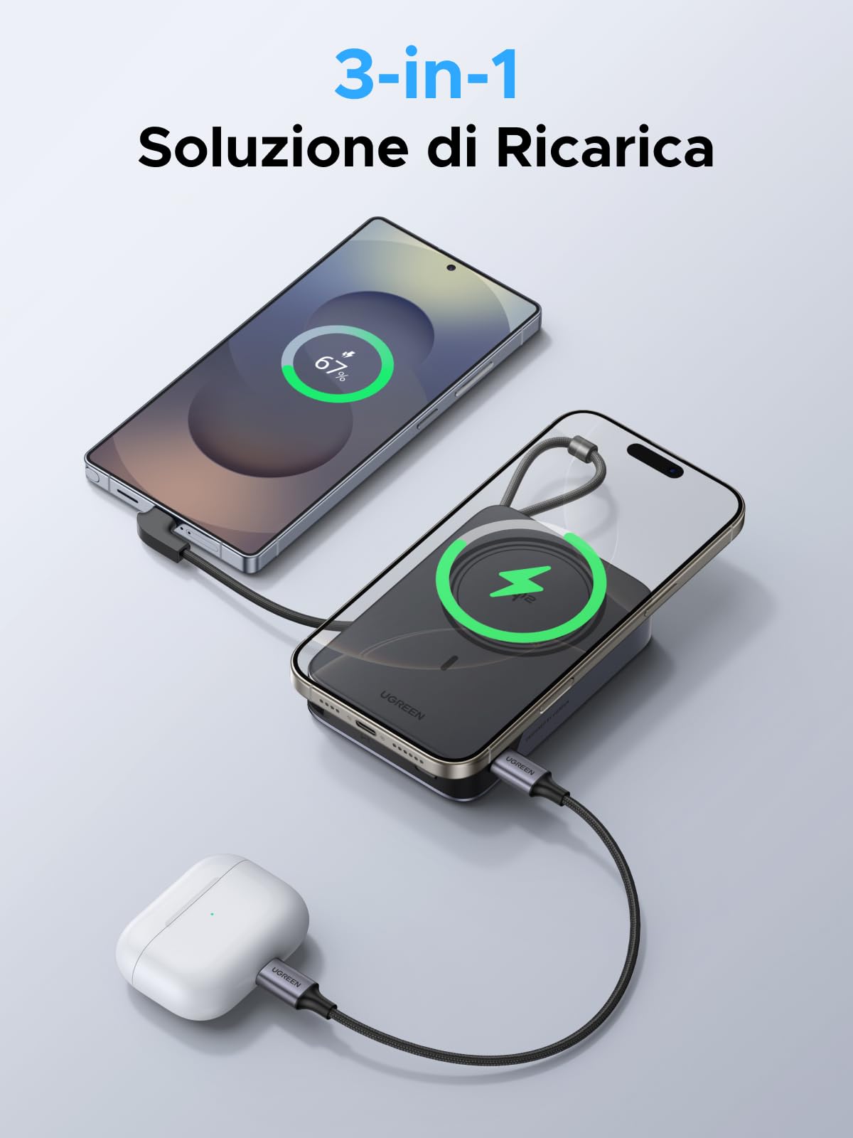 ugreen-zapix-qi2-power-bank-magnetico-10000mah-pd-30w-con-supporto-pieghevole image 6