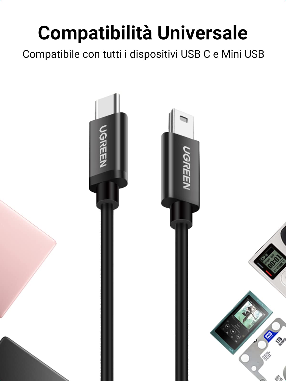ugreen-cavo-usb-c-a-mini-usb-b-5-pin-1m image 3