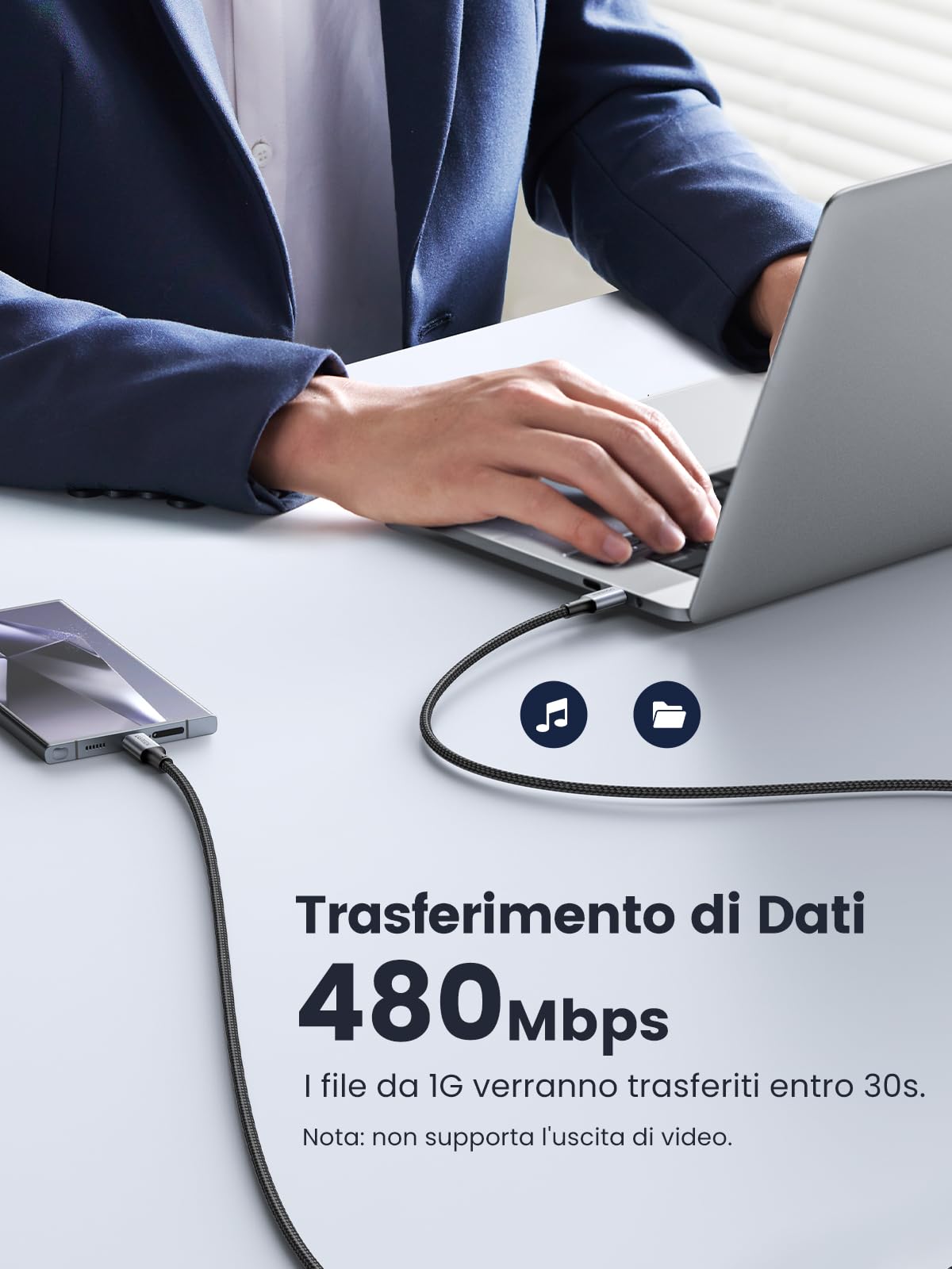 ugreen-zapix-cavo-usb-c-a-usb-c-100w-5a-in-nylon-da-1m image 6