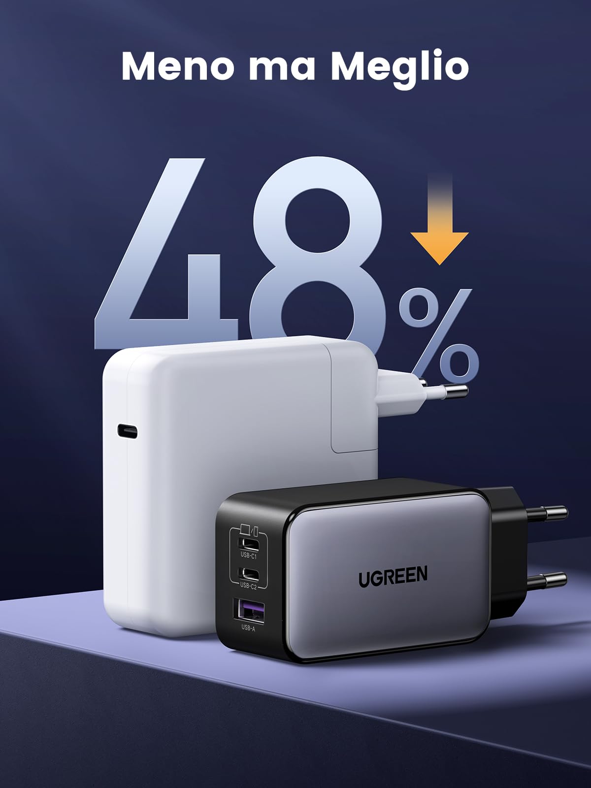 ugreen-nexode-65w-caricatore-usb-c-gan-3-porte-nero image 5