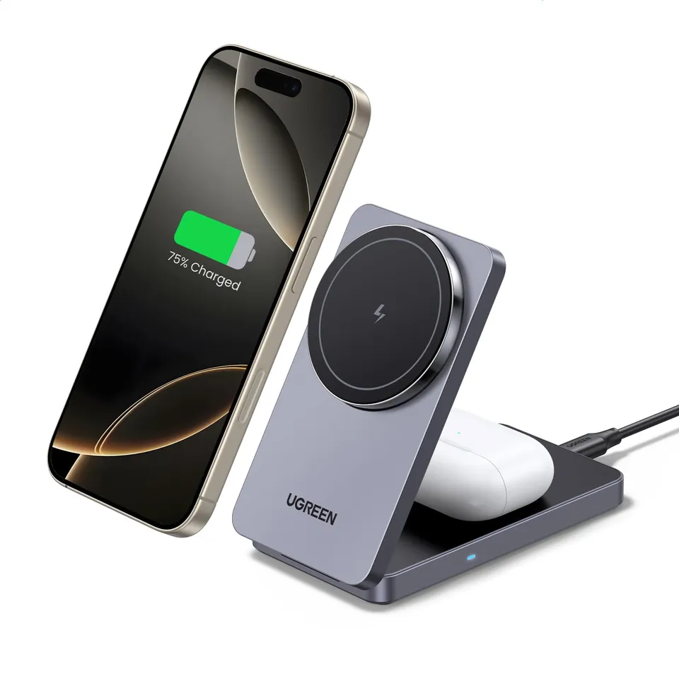 ugreen-magflow-caricatore-magnetico-2in1-per-iphone-e-airpods image 1